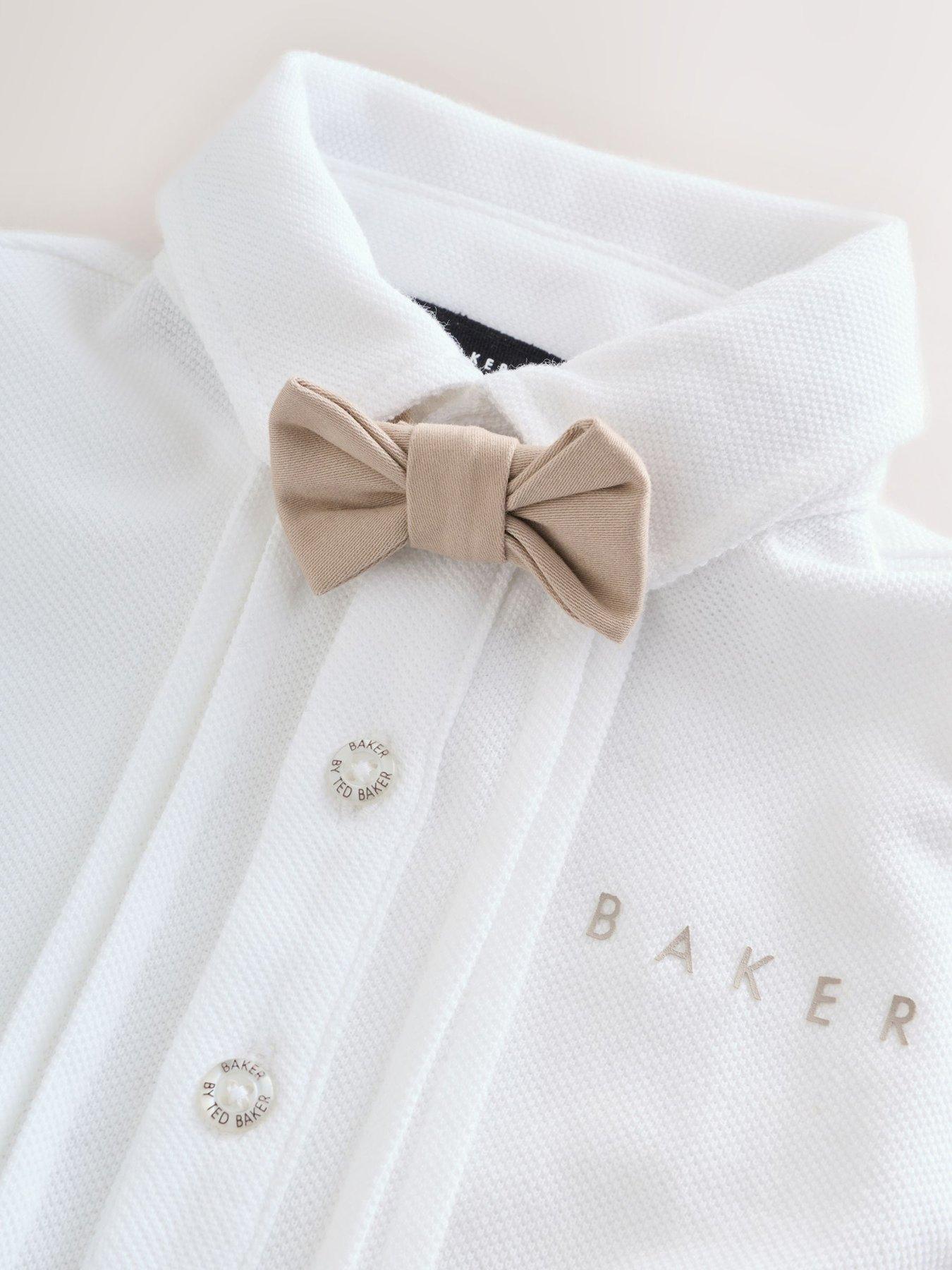 Image 3 of 6 of Ted Baker Baby Boys Smart Rompersuit - Cream