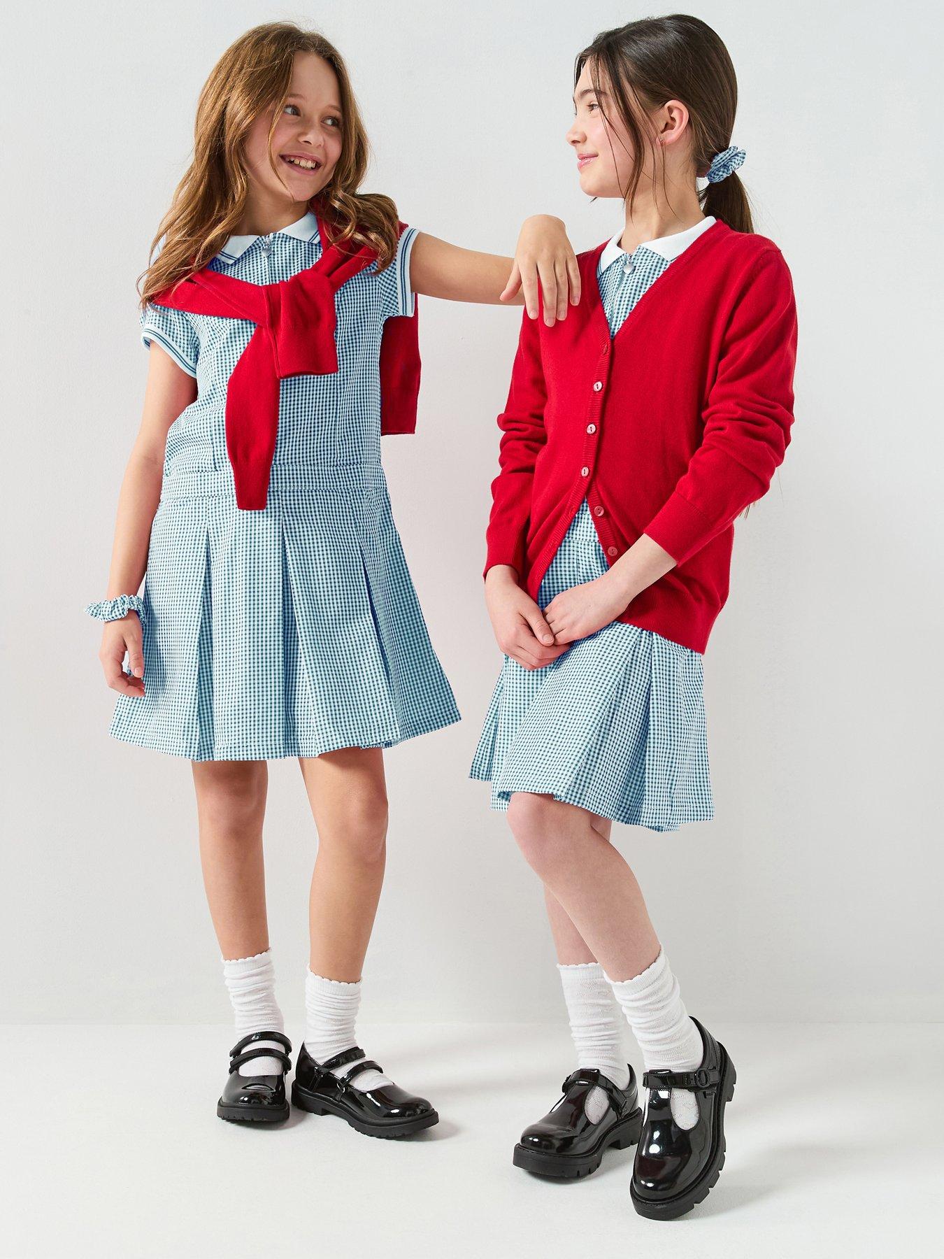 The Very Collection Green Gingham School Dress