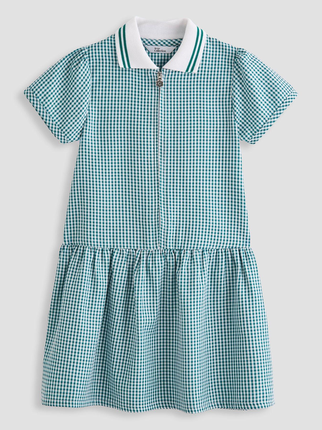 The Very Collection Gingham School Dress - Green