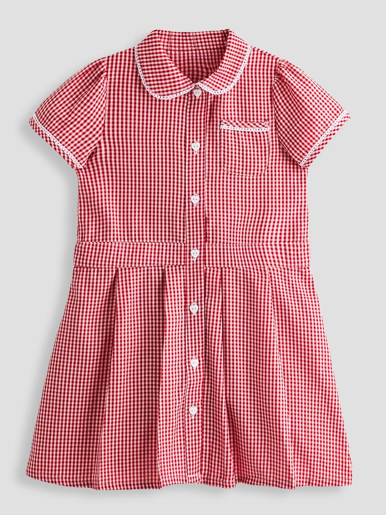 Image 2 of 5 of The Very Collection 2 Pack Girls Gingham School Dresses - Red