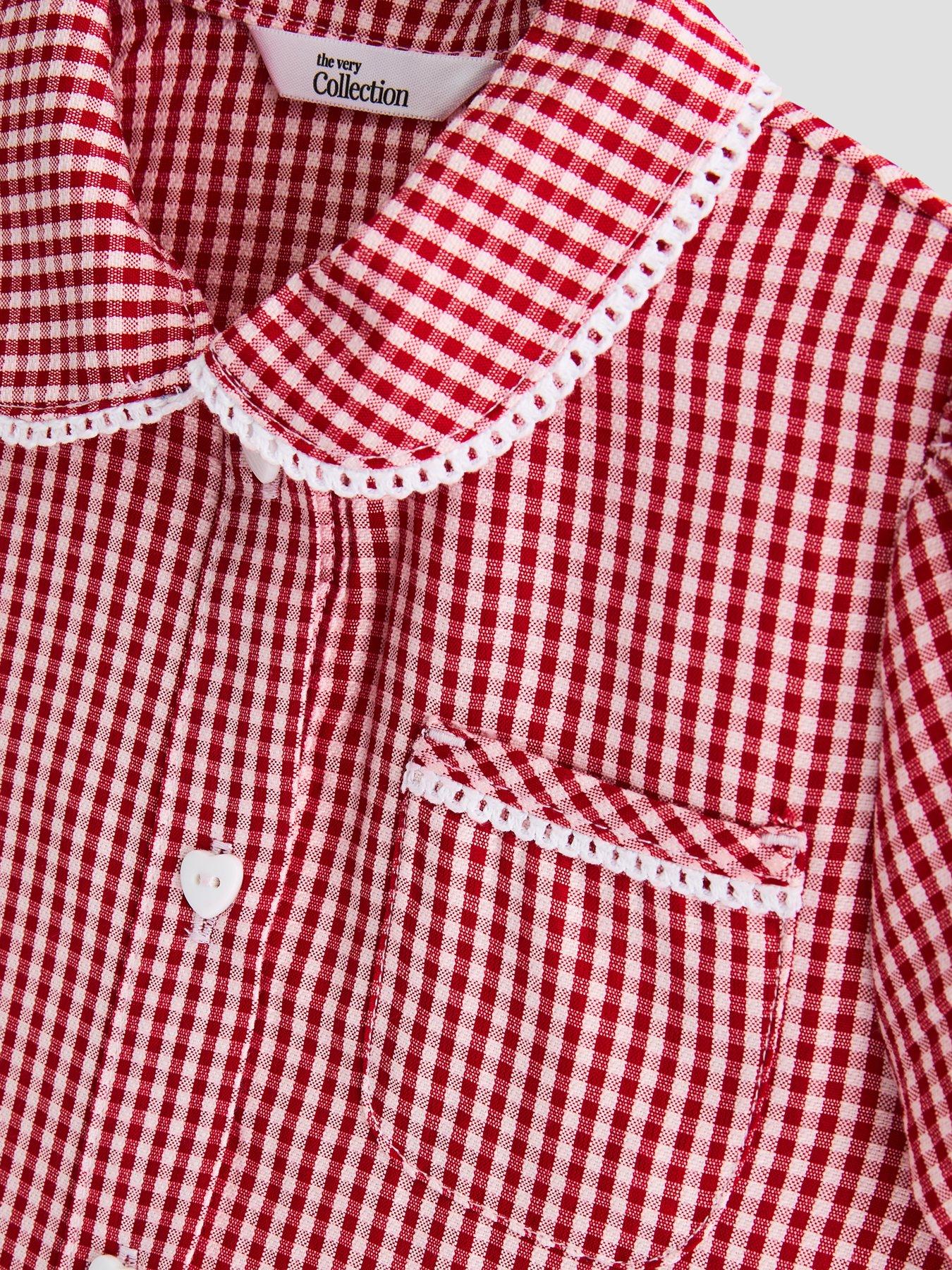 Image 4 of 5 of The Very Collection 2 Pack Girls Gingham School Dresses - Red