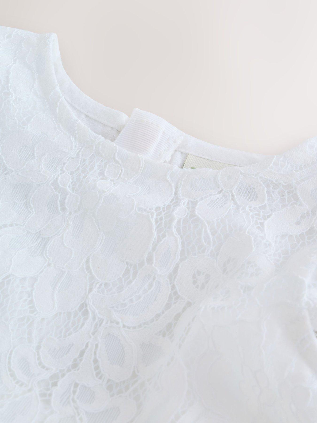 Image 4 of 7 of Ted Baker Younger Girls Lace Dress - White