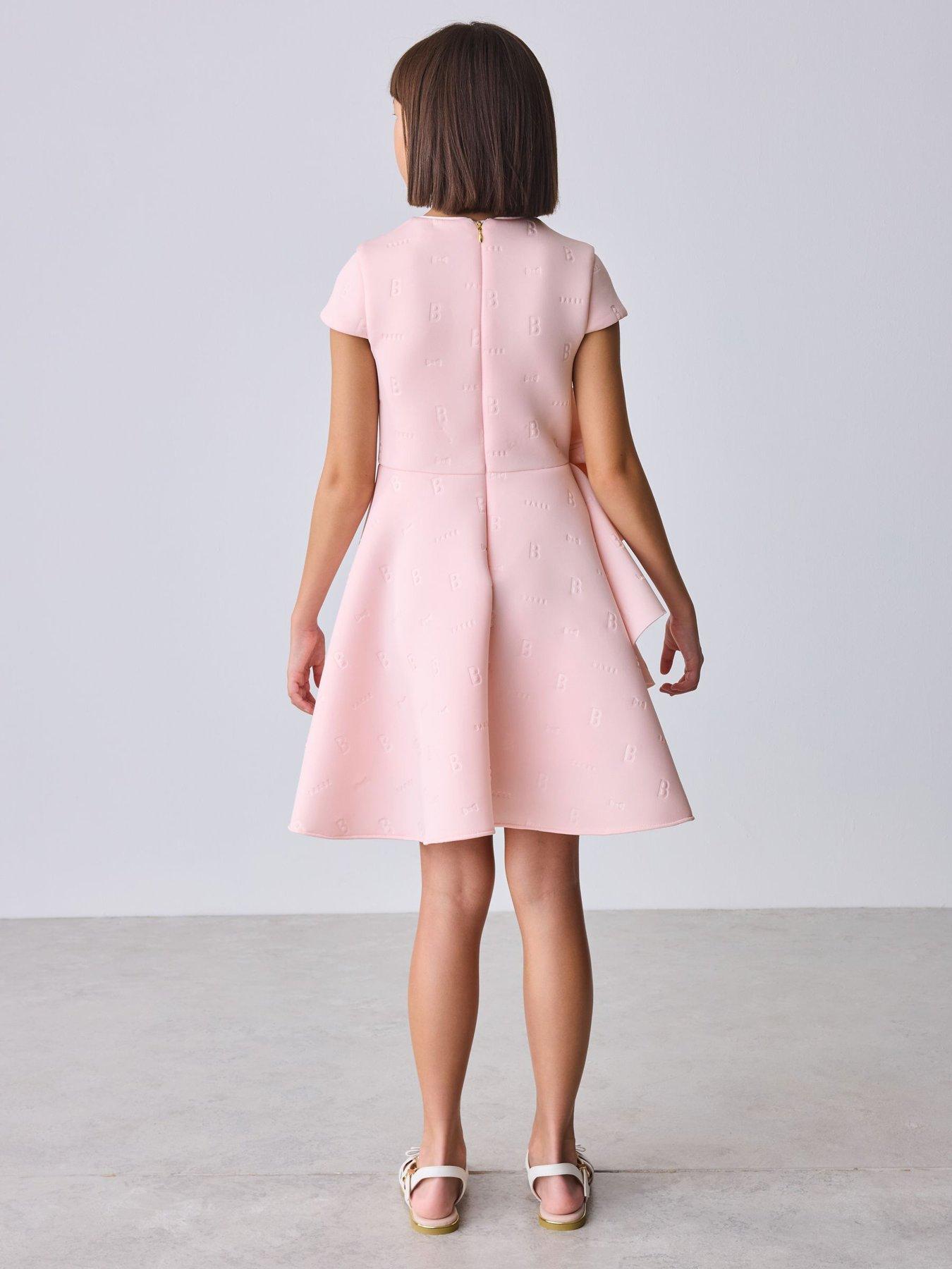 open lace back dress Ted Baker Jjojjo Floral Ruffled Mini Dress in Pink