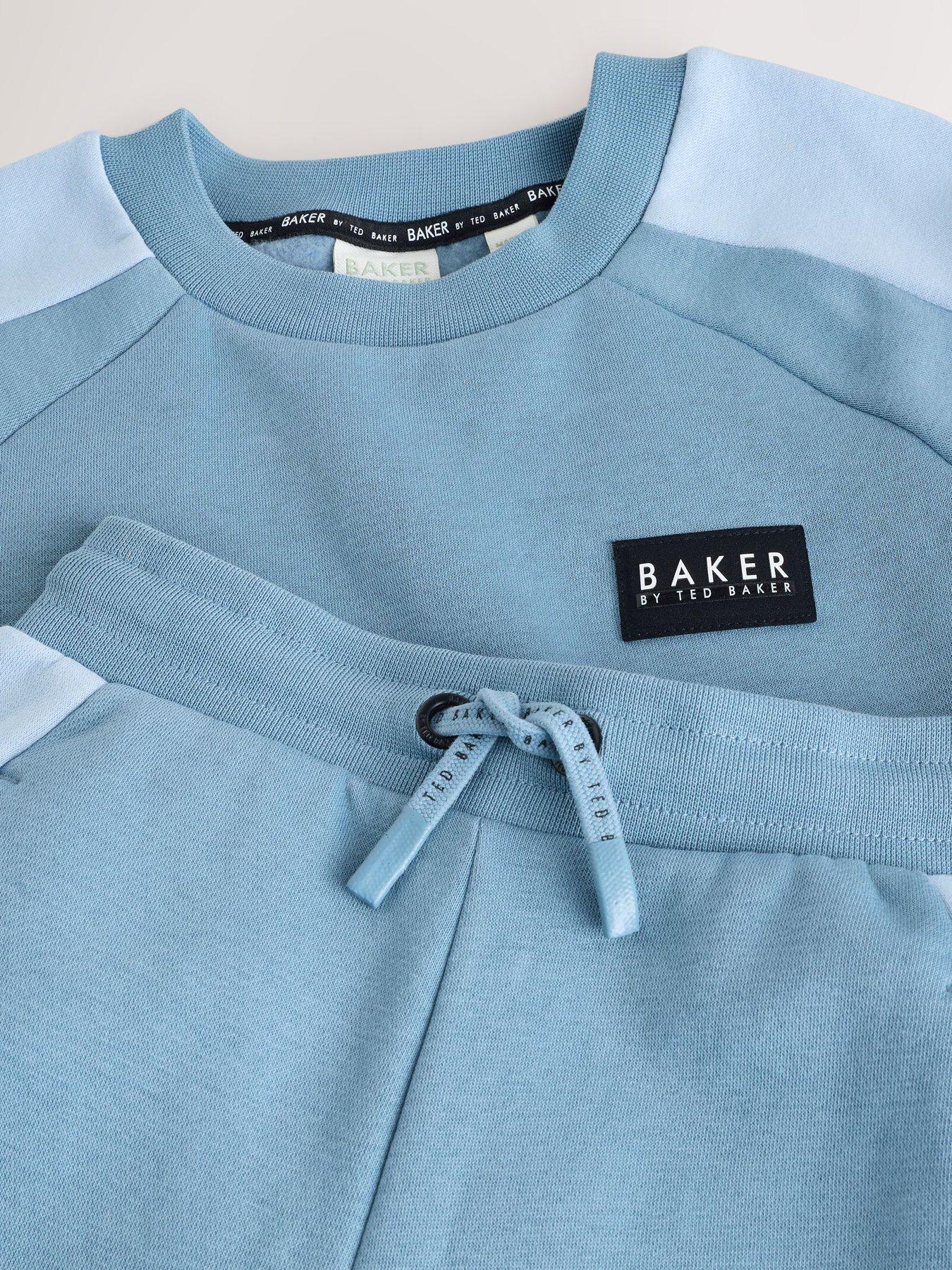 Image 4 of 7 of Ted Baker Older Boys Panel Colour Block Sweatshirt and Joggers Set - Blue
