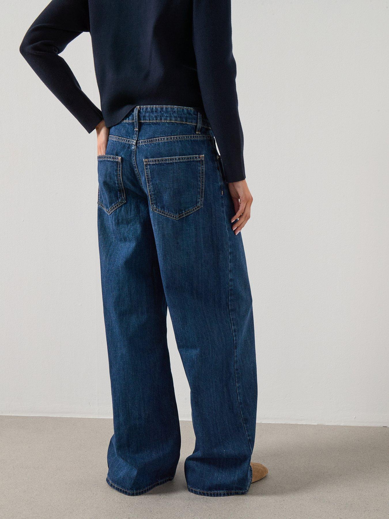 Image 2 of 6 of Mango Low Rise Wide Leg Jeans - Blue