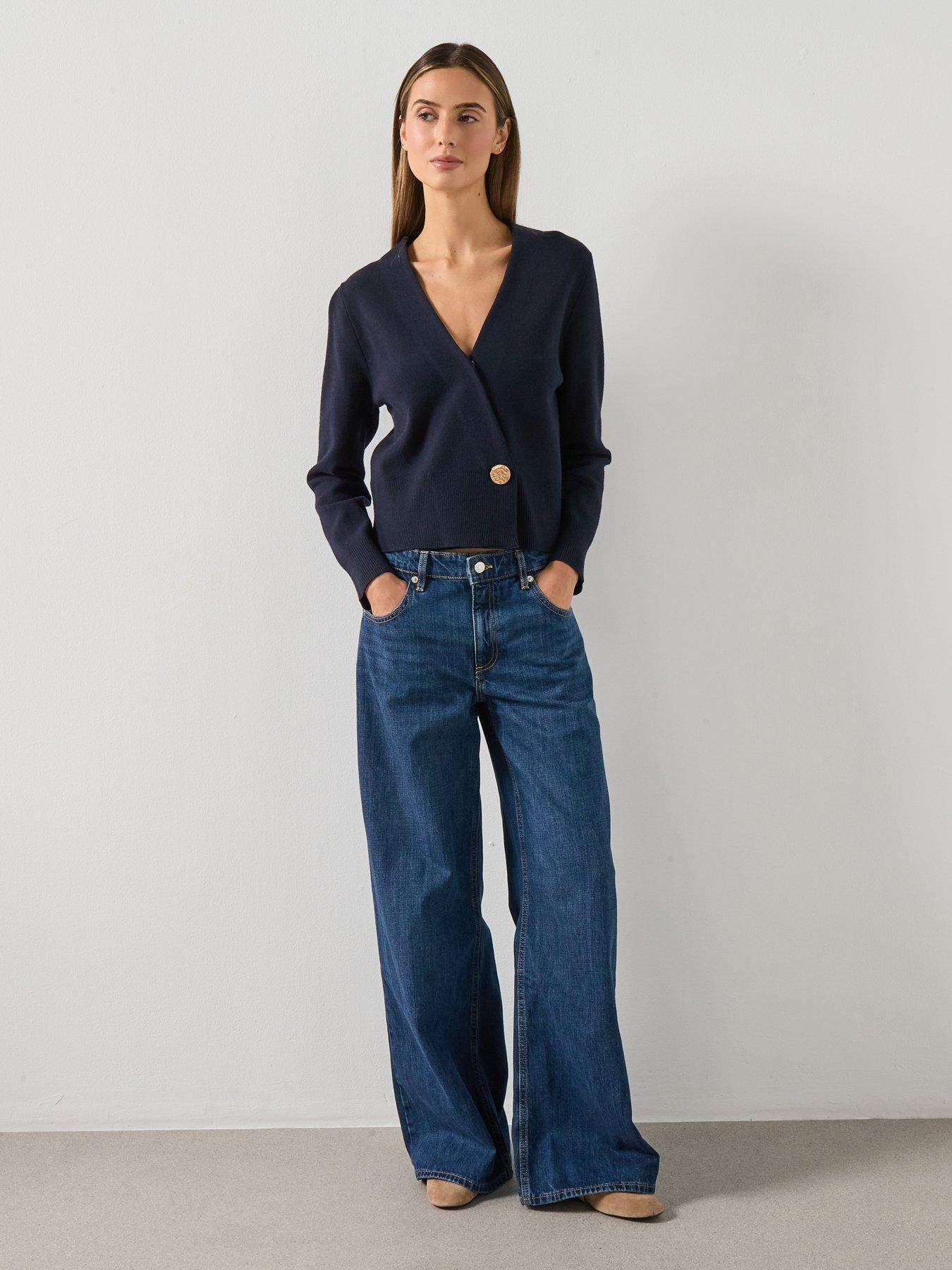 Image 3 of 6 of Mango Low Rise Wide Leg Jeans - Blue