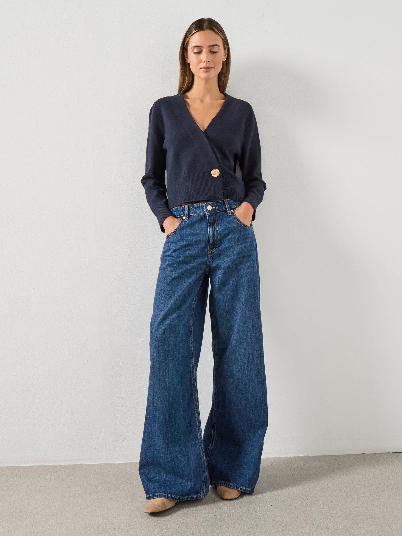 Image 6 of 6 of Mango Low Rise Wide Leg Jeans - Blue