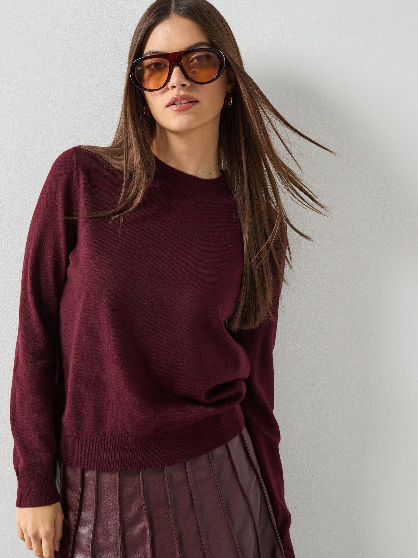 Mango Round-neck Knitted Sweater - Red