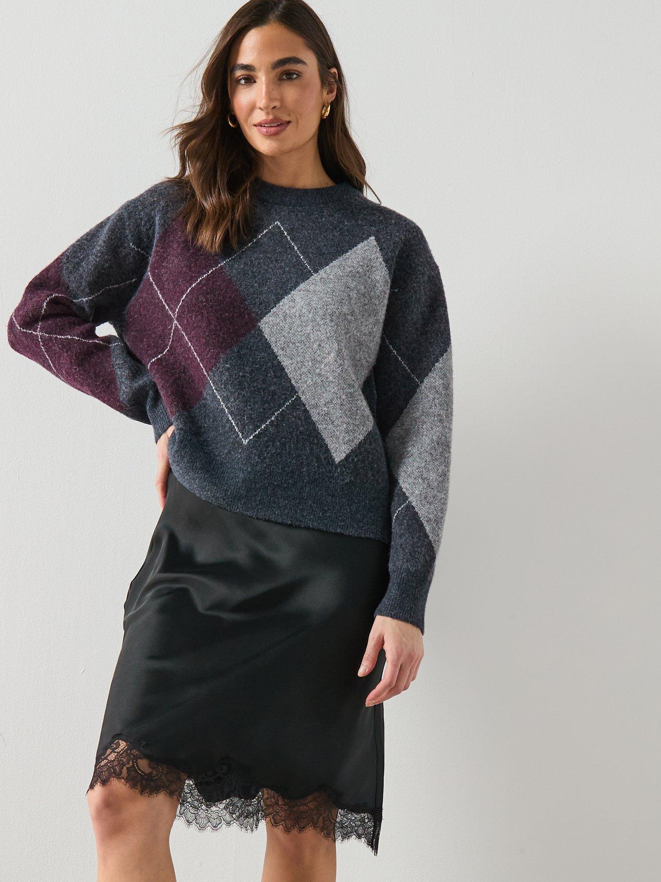 Image 6 of 6 of Mango Satin Lace Skirt- Black