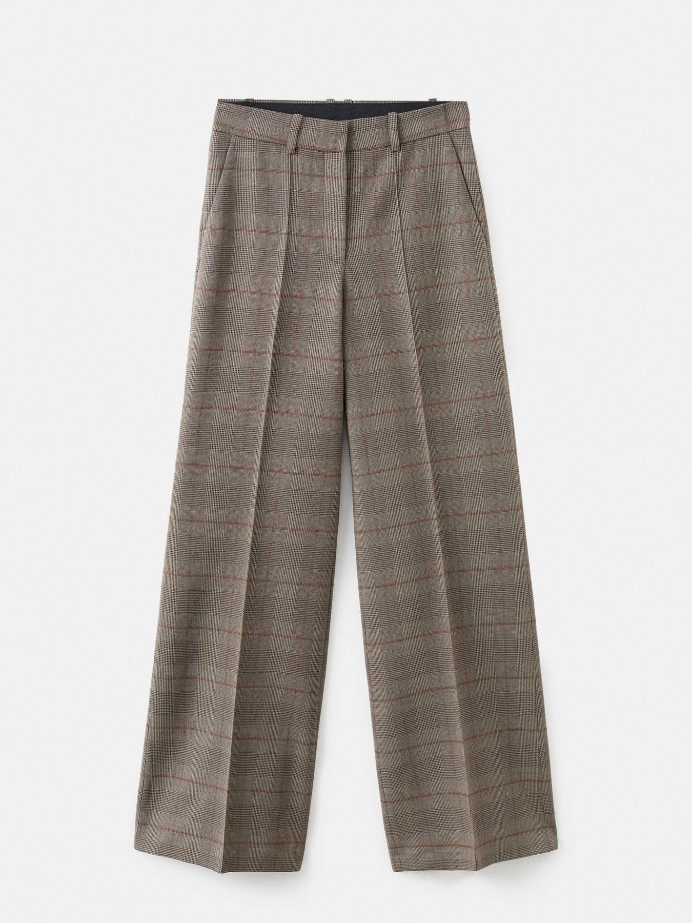 Image 5 of 5 of Mango Wool-blend Check Trousers - Brown