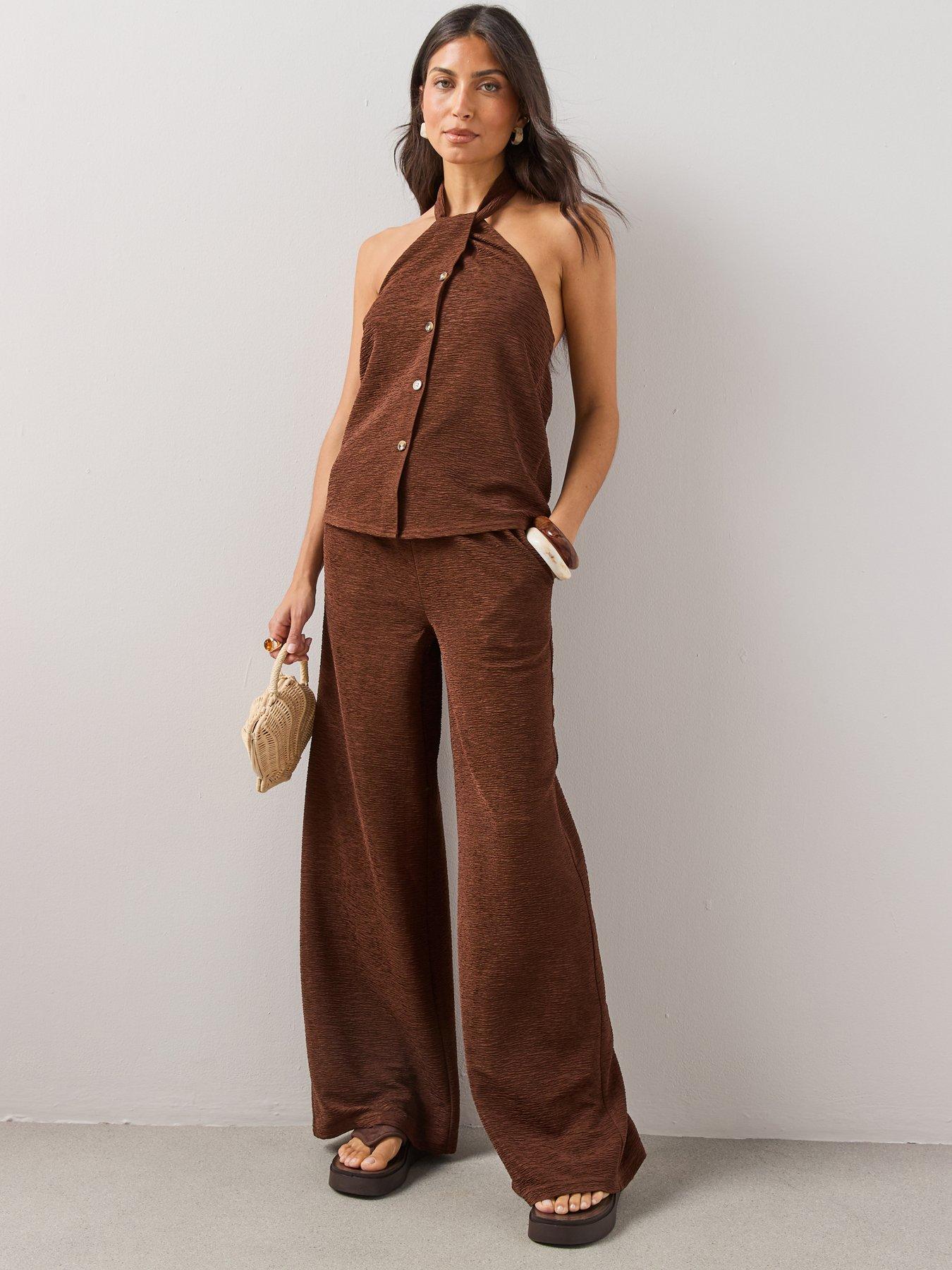 The Very Collection Textured Wide Leg Trouser Co-ord