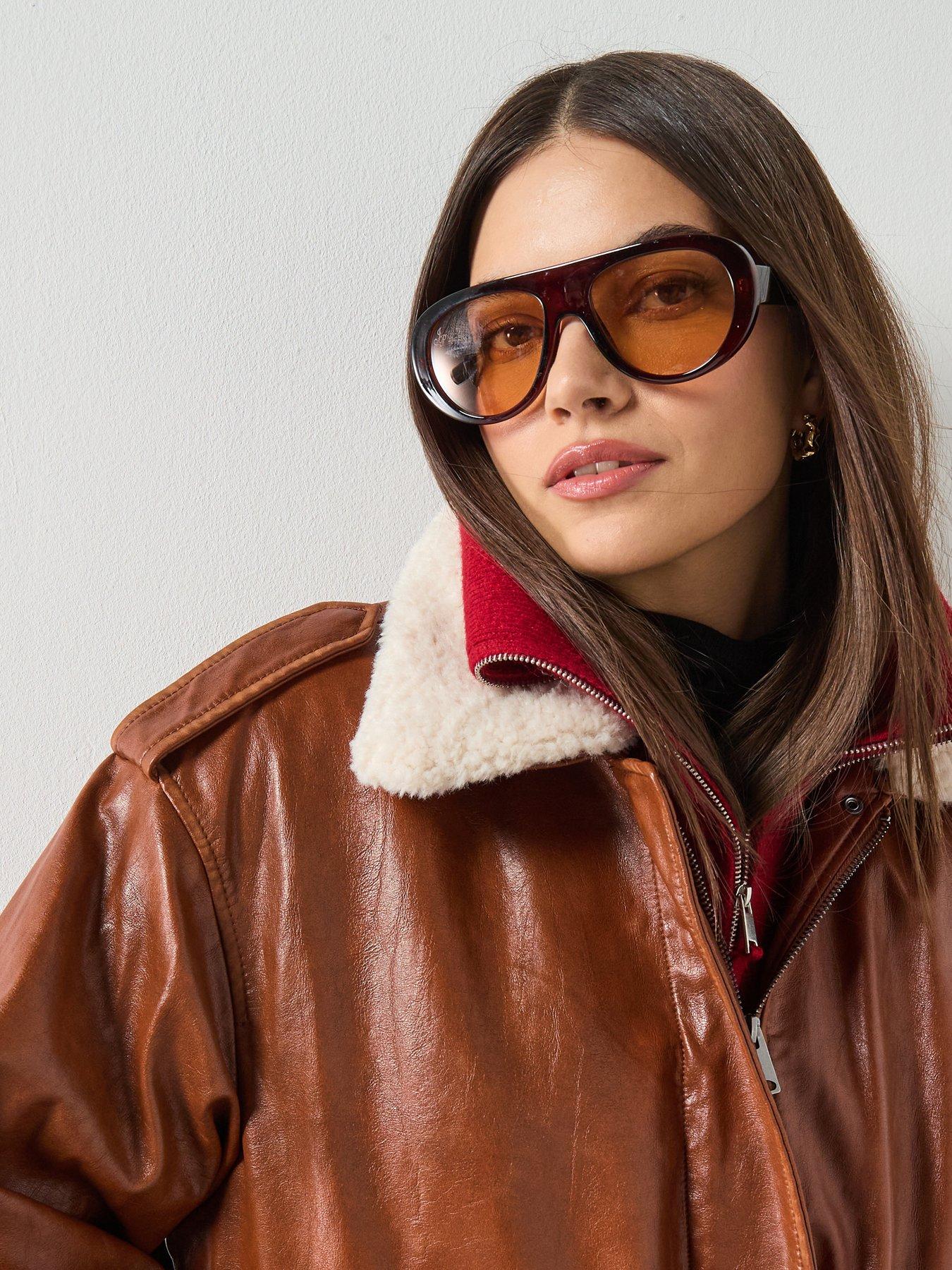 Image 4 of 6 of Mango Fleece Collar Jacket - Brown