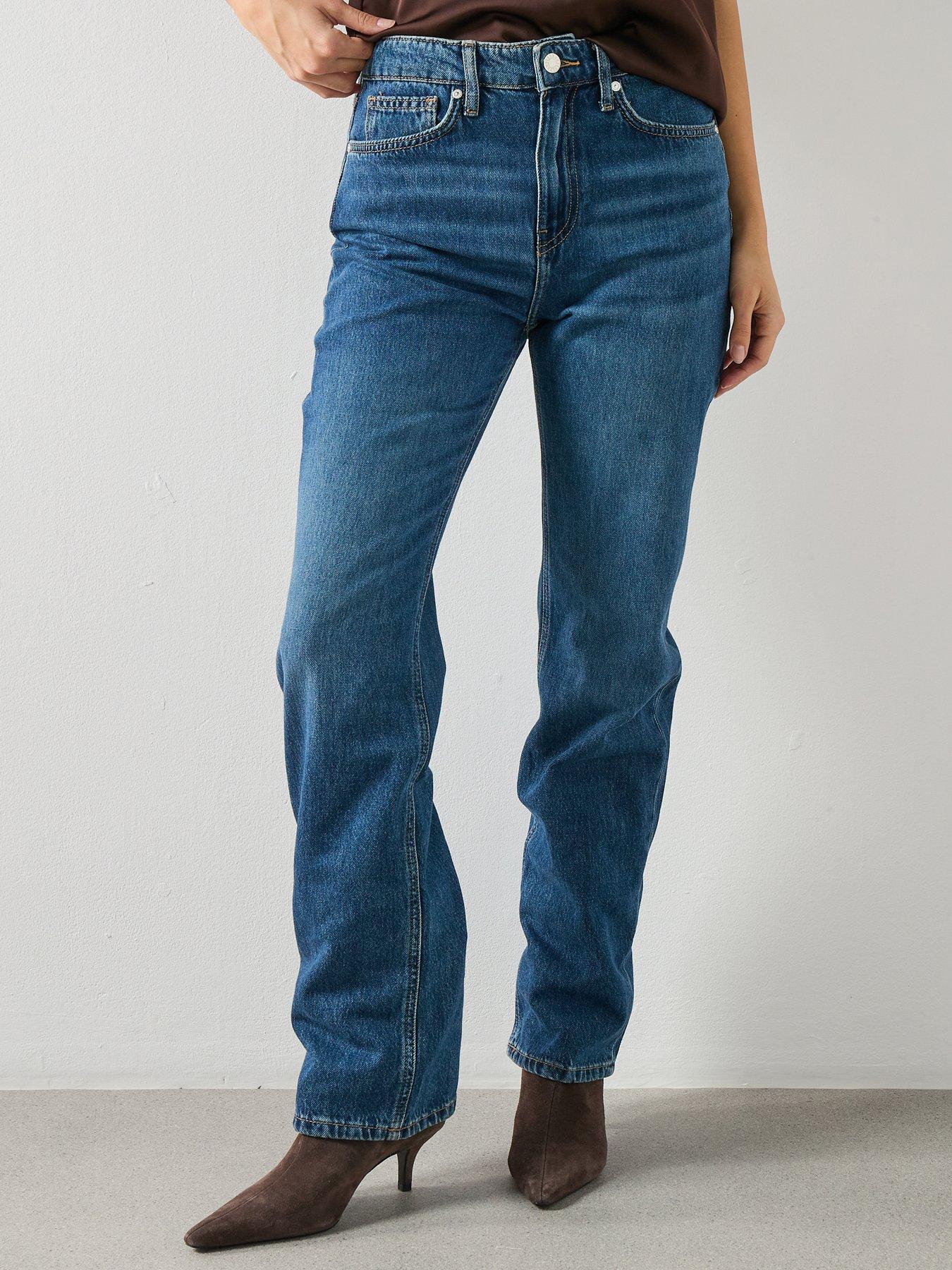Mango Matilda High Waist Straight Leg Jeans - Blue
