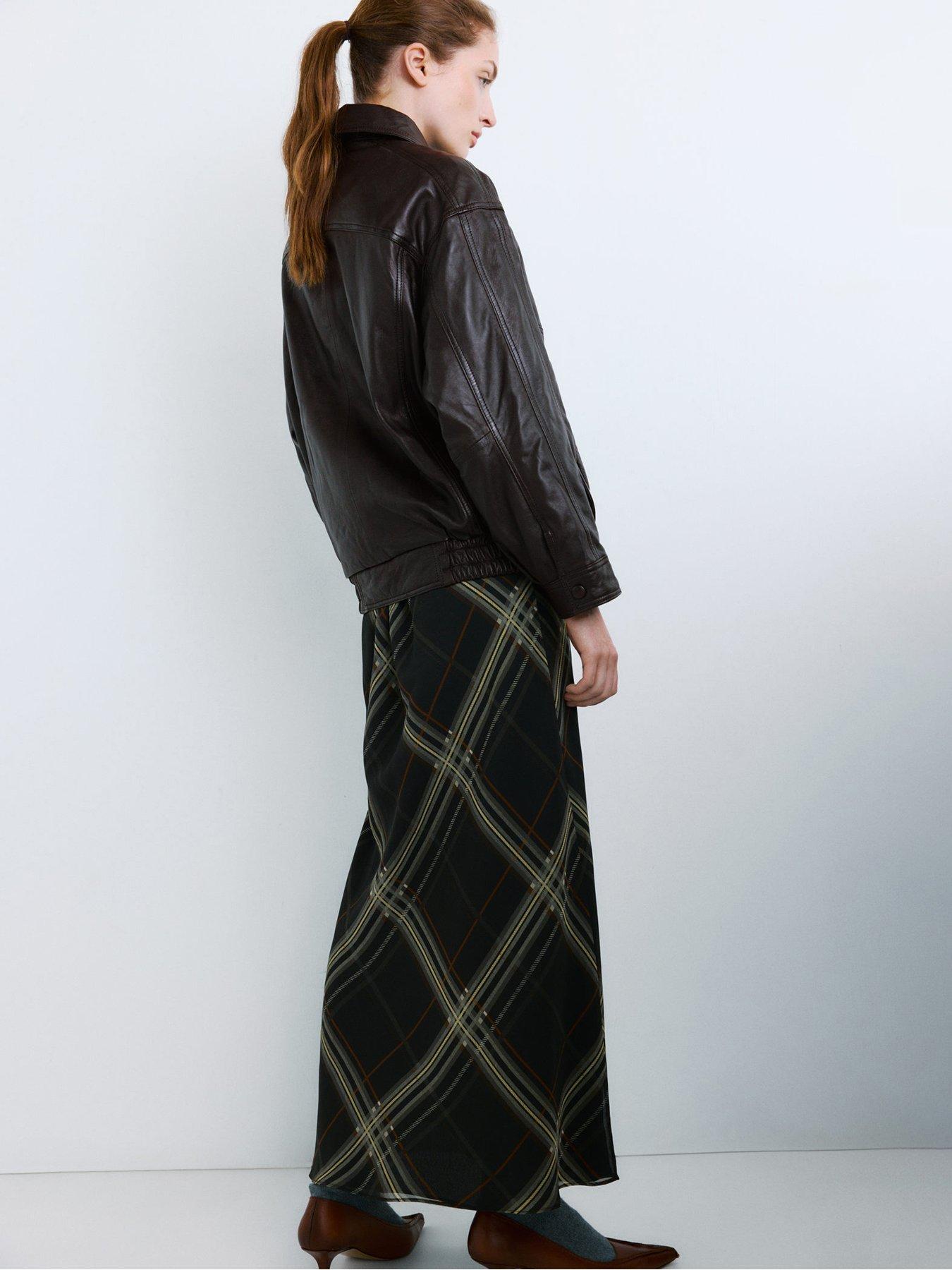 Image 2 of 6 of Mango Oversized Leather Jacket - Brown
