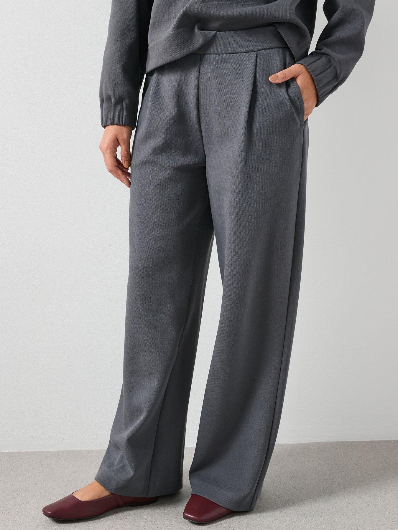 Mango Straight-Fit Cotton Trousers - Blue