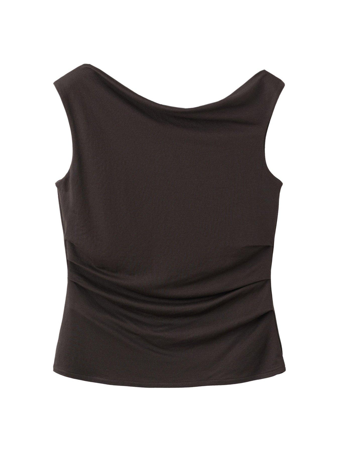 Image 1 of 4 of Mango Sleeveless Canela Top - Brown