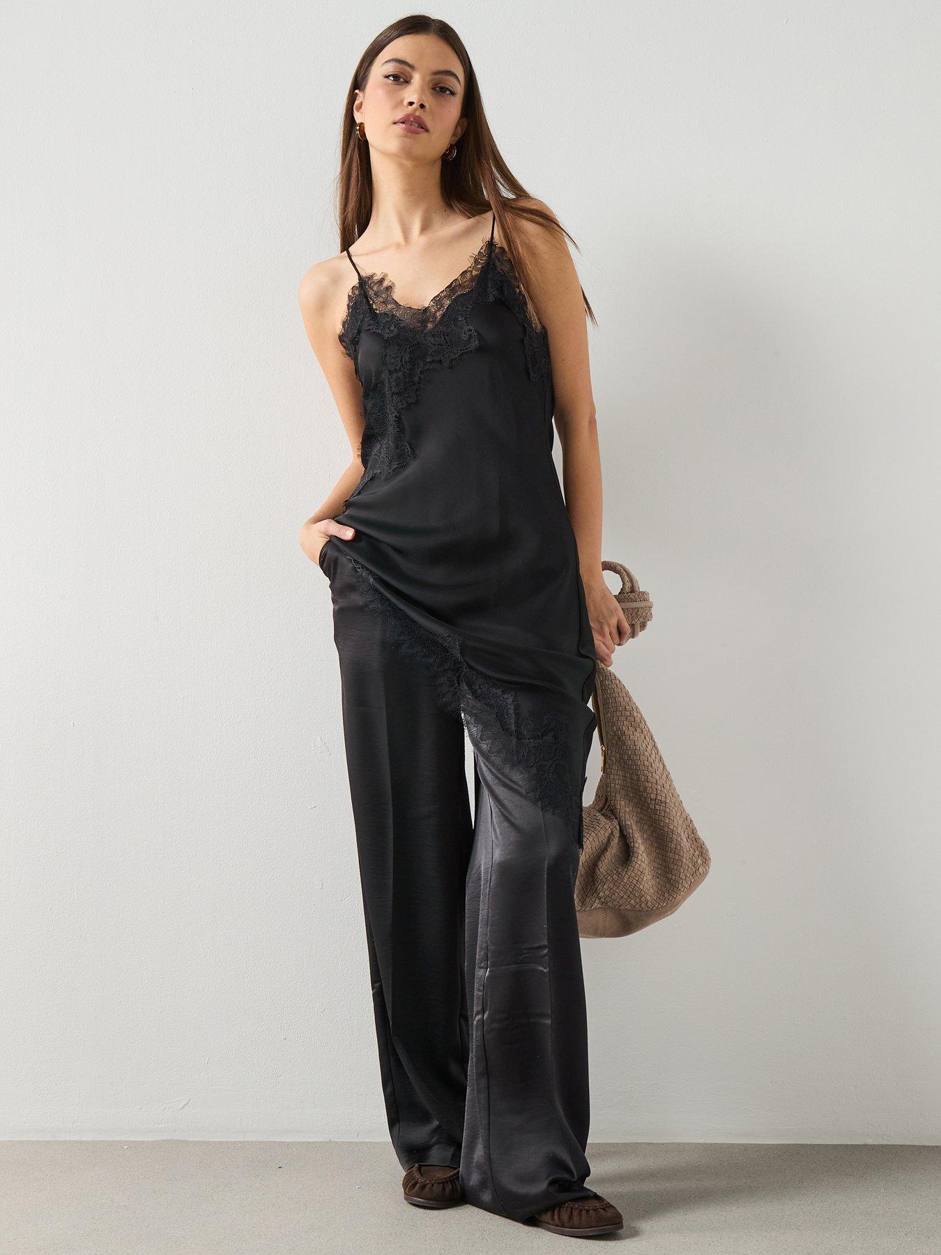 Image 1 of 6 of Mango Lace Top - Black