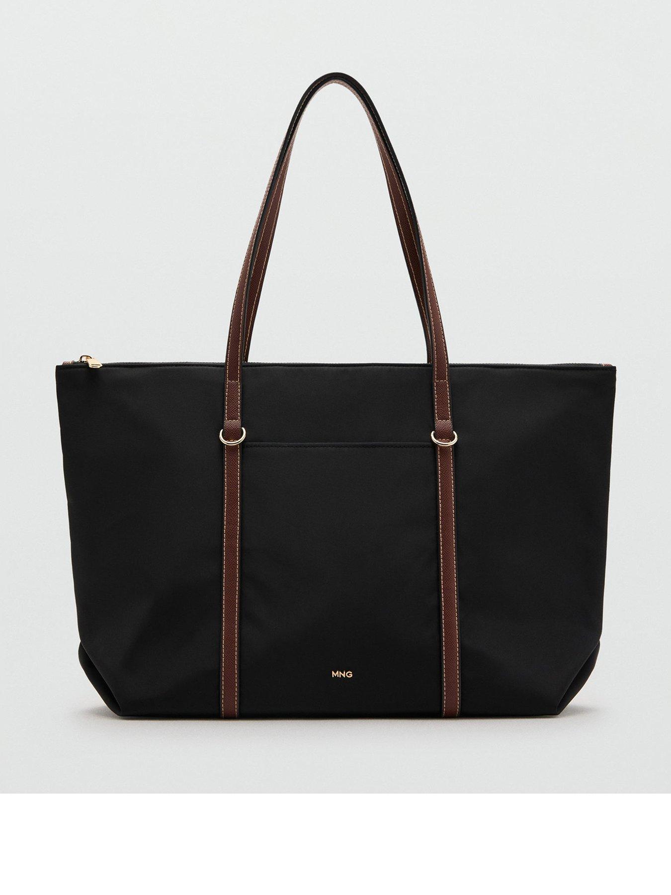 Image 1 of 4 of Mango Shopper Bag With Double Handle - Black