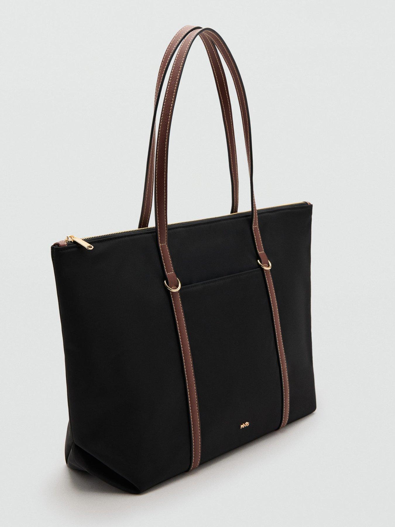 Image 2 of 4 of Mango Shopper Bag With Double Handle - Black