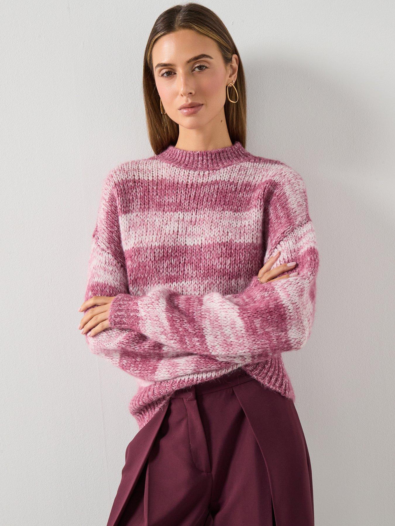 Mango Overside Striped Jumper - Pink