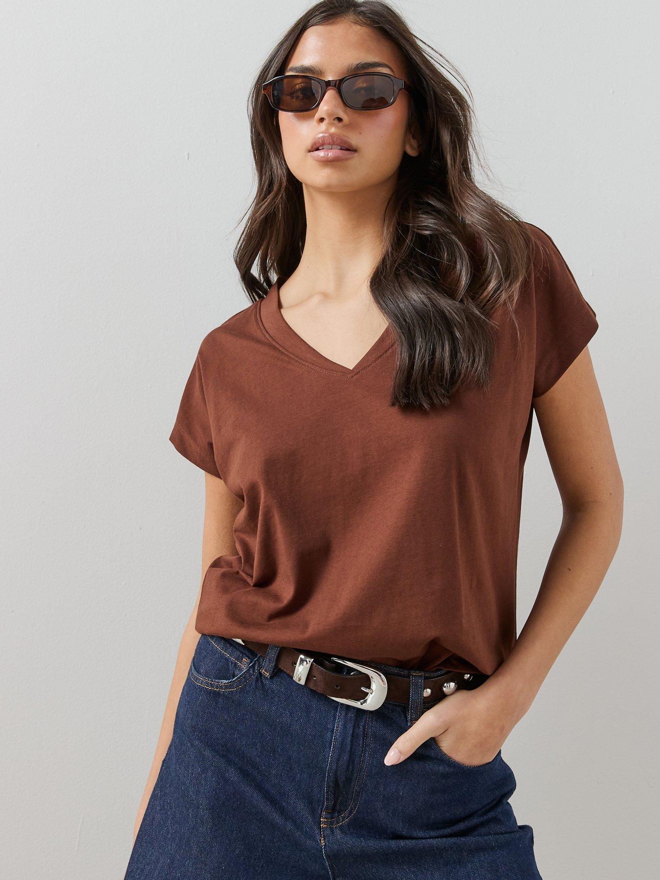 The Very Collection V-Neck T-Shirt - Brown