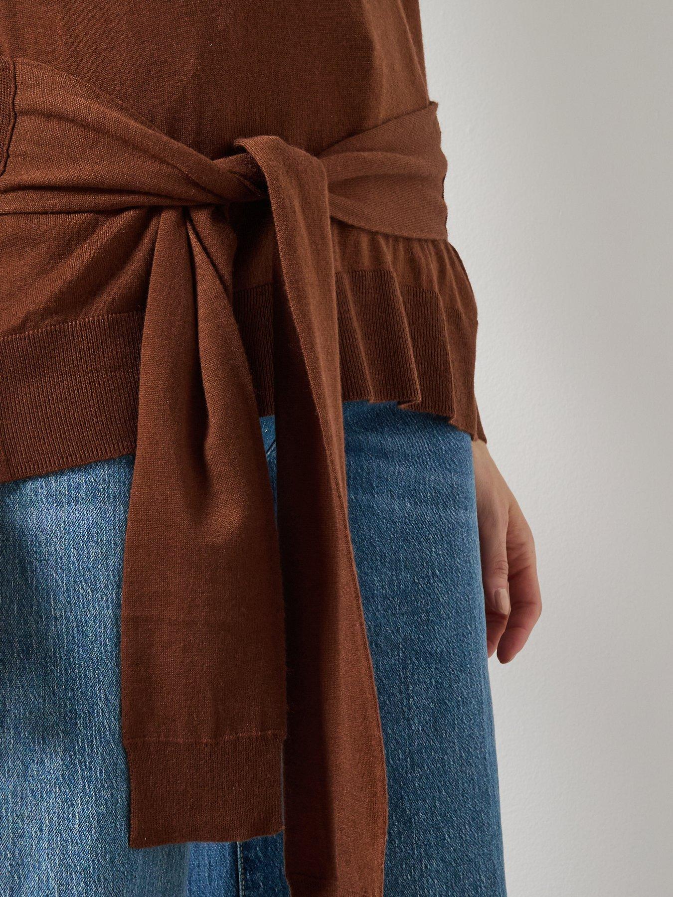 Image 6 of 6 of Mango Wool Blend Knot Sweater - Brown