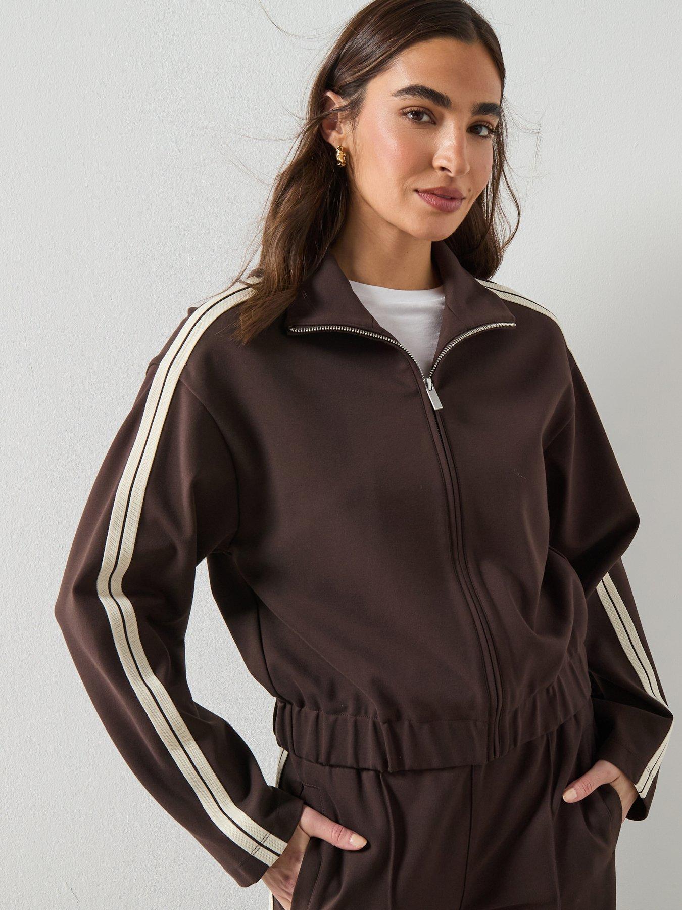 Mango Contrast Striped Sweatshirt - Brown