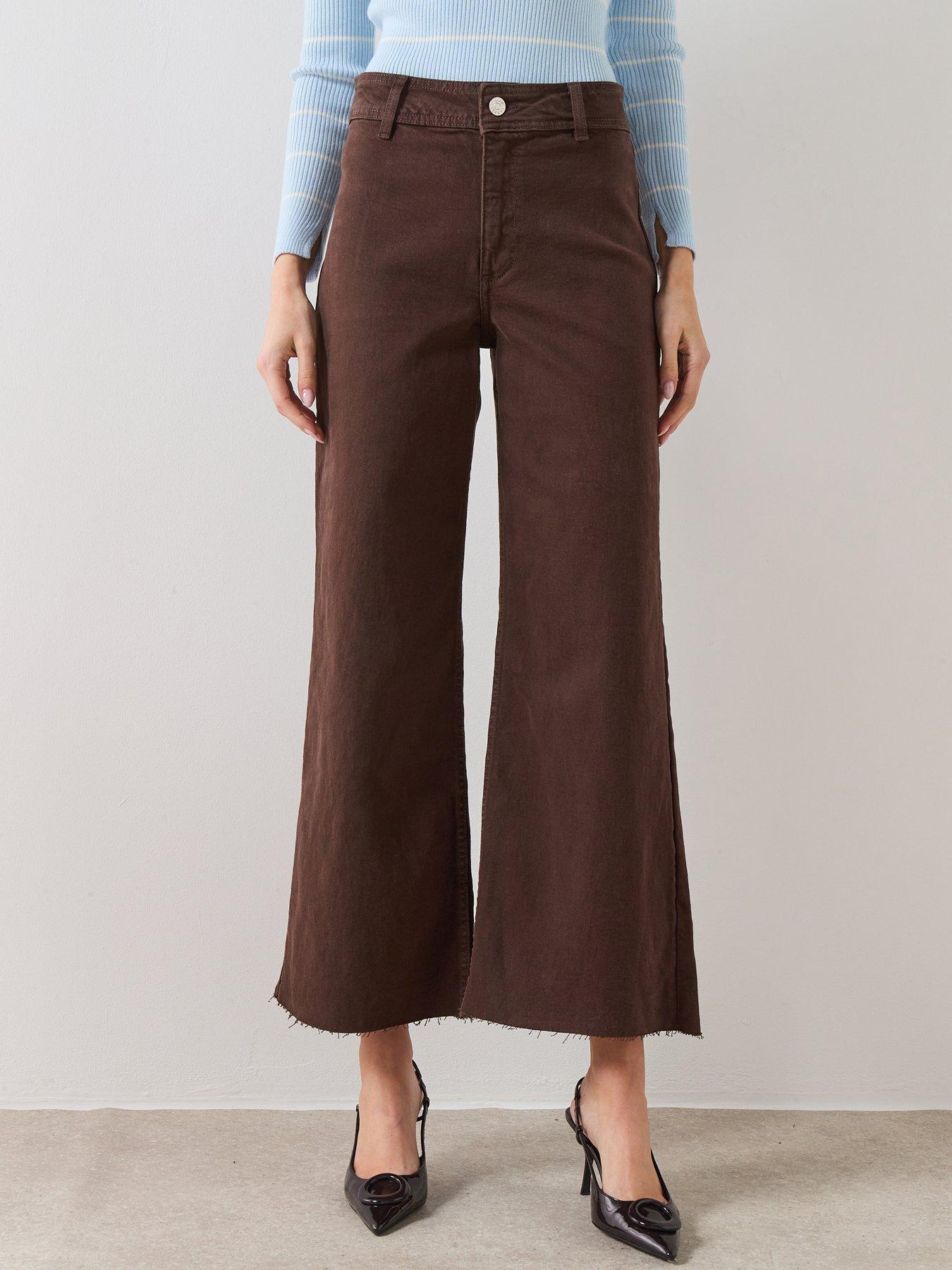 Mango Catherin Culotte High-rise Jeans - Brown