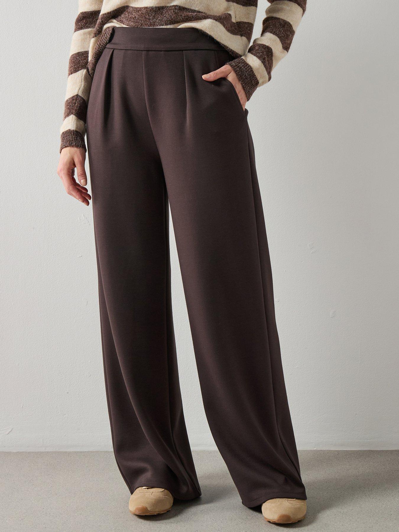 Mango Straight-fit Trousers With Elastic Waist - Brown