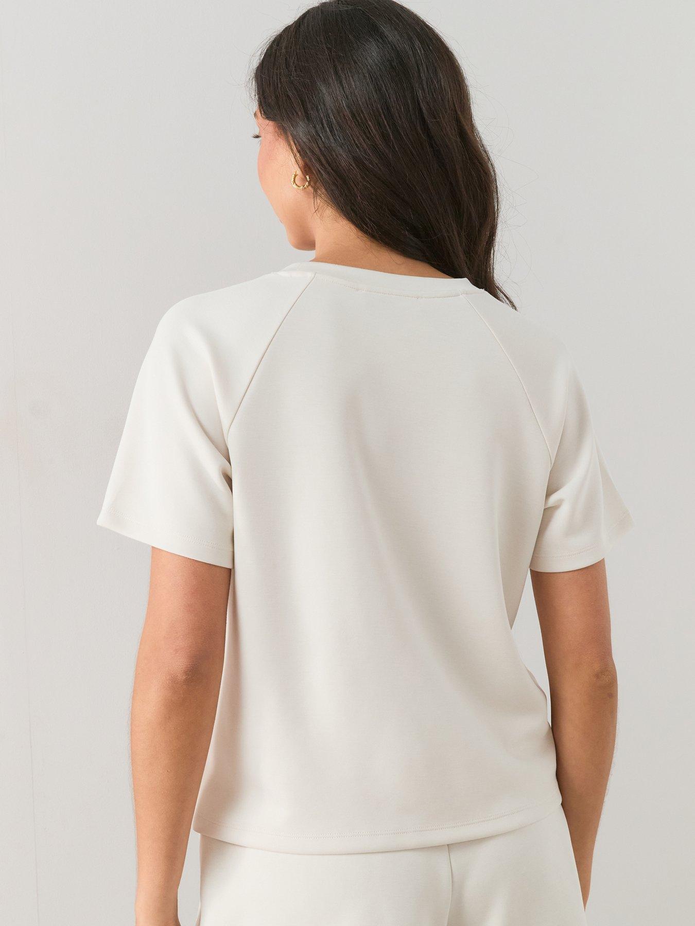 Image 2 of 6 of The Very Collection Short Sleeve Modal T-Shirt Co-Ord - Cream