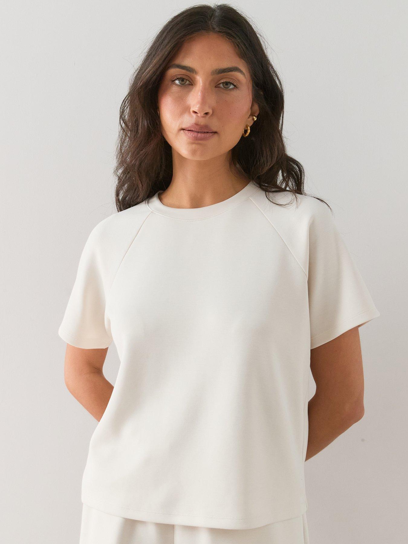 Image 5 of 6 of The Very Collection Short Sleeve Modal T-Shirt Co-Ord - Cream