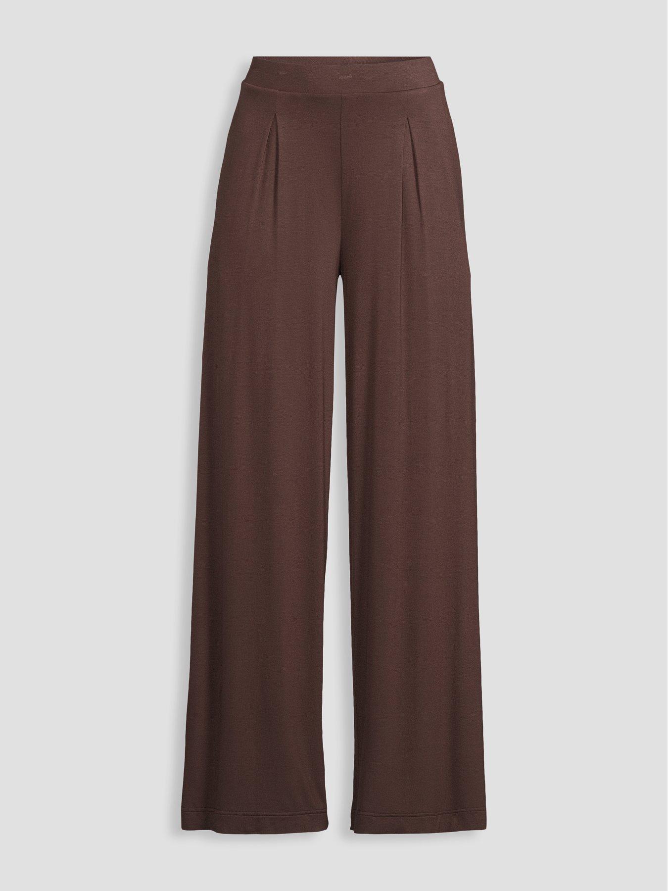 Image 7 of 7 of The Very Collection Wide Leg Stretch Trouser - Brown