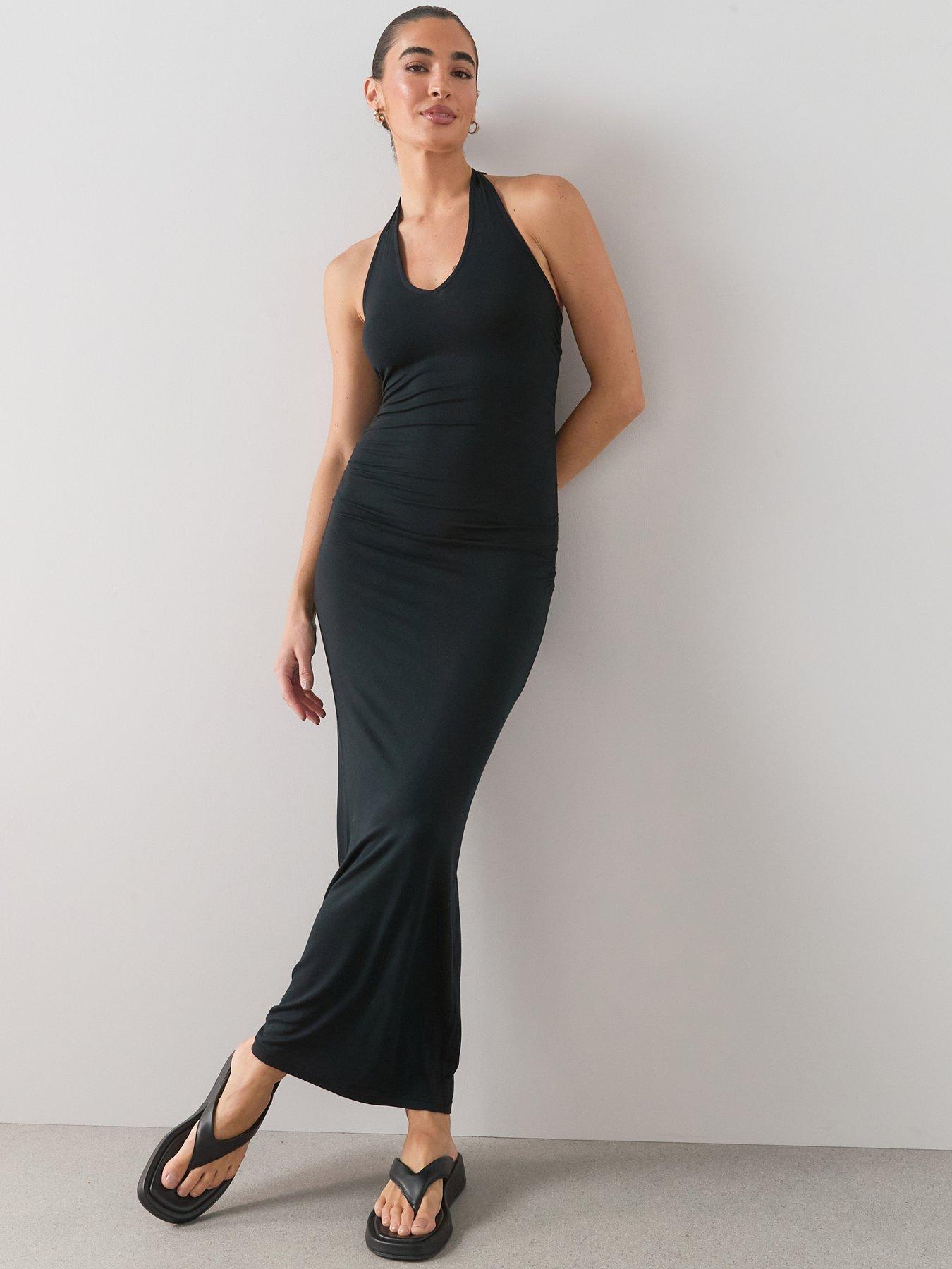 Image 5 of 7 of The Very Collection Stretch Halter Maxi Dress - Black