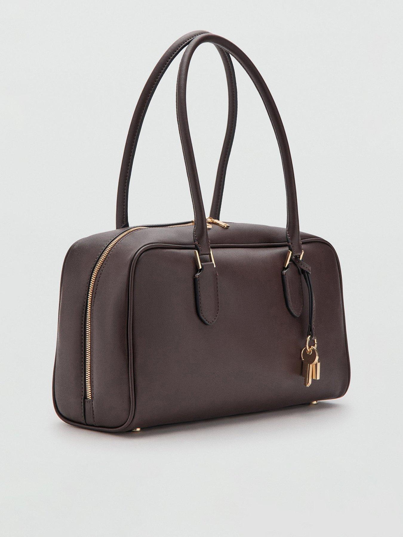 Mango Medium Bowling Bag With Charm Detail - Brown