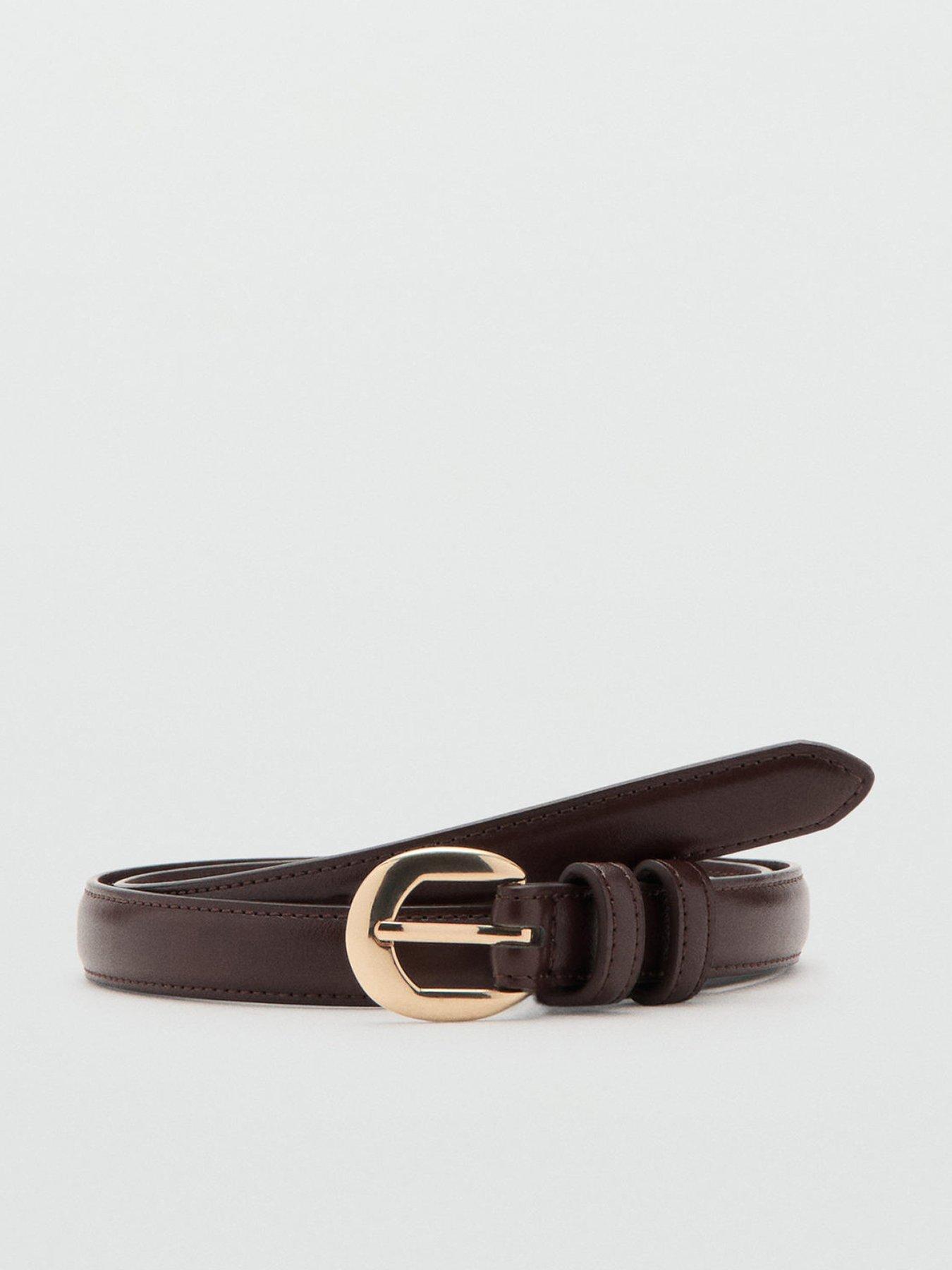 mango-buckle-skinny-belt-brown