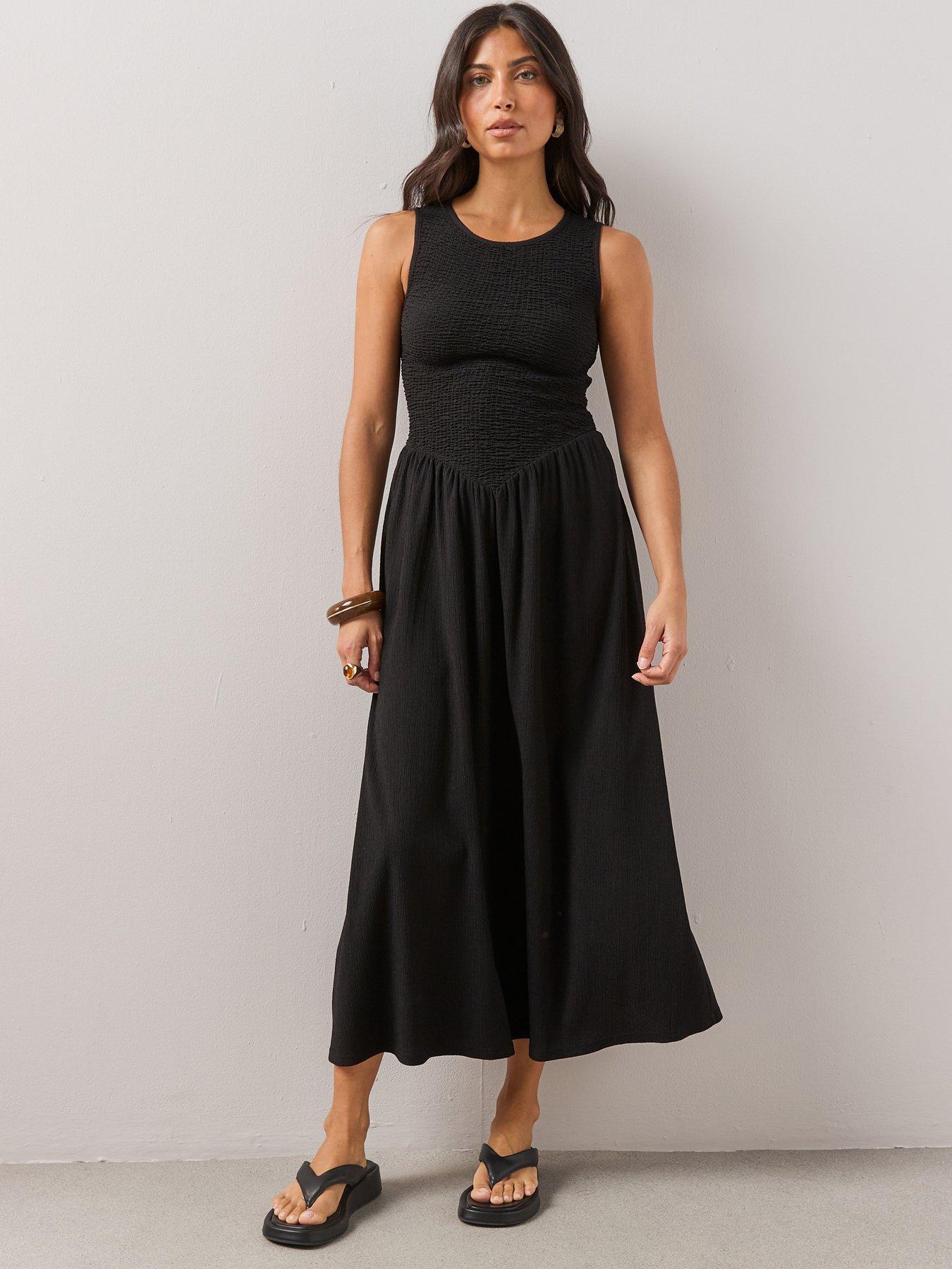 The Very Collection Textured Stretched Shirred Midaxi Dress