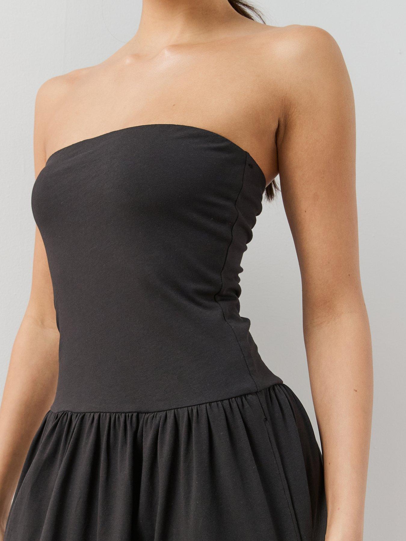 Image 6 of 7 of The Very Collection Bandau Cotton Midaxi Dress With Pockets - Black