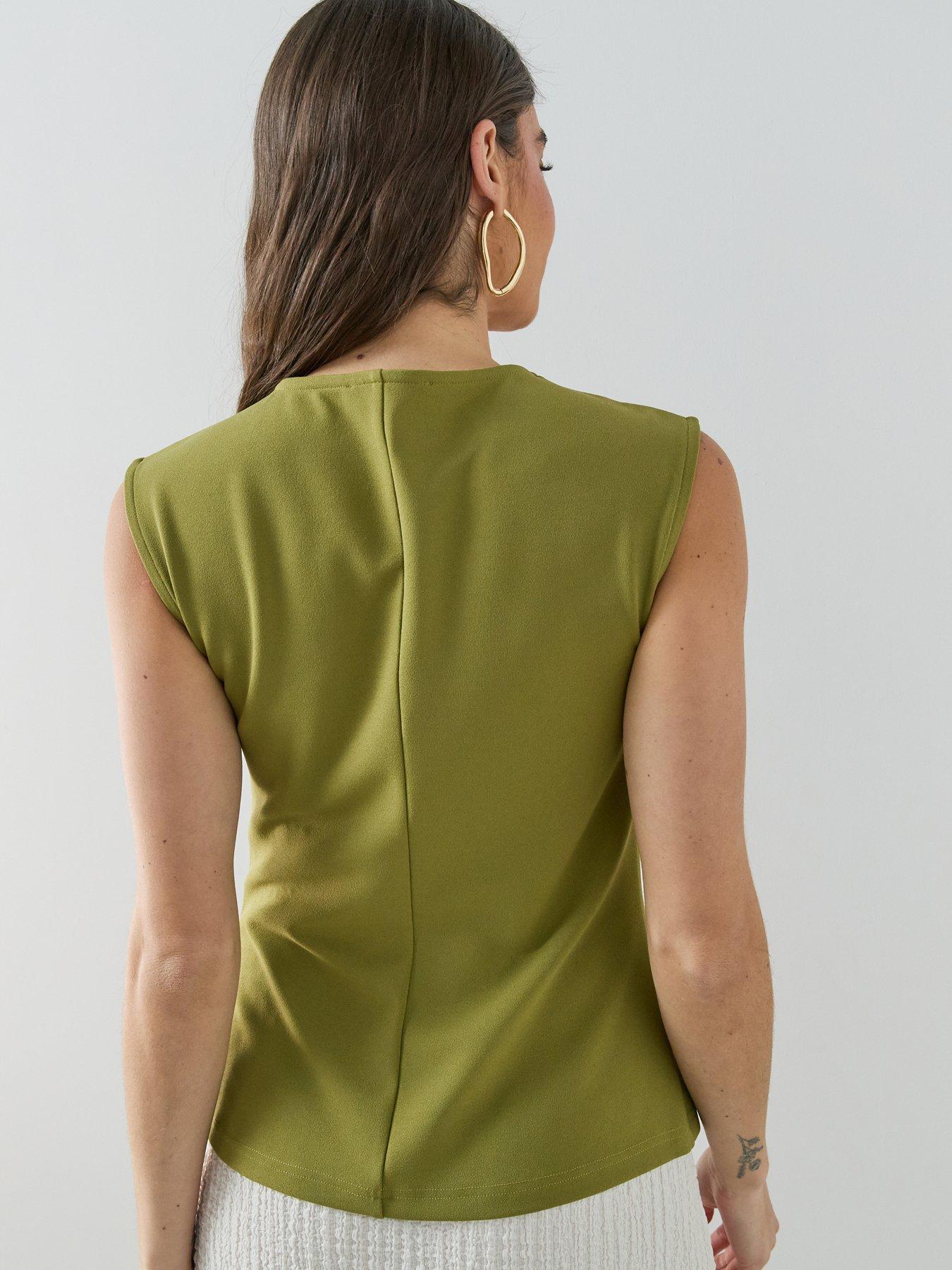 Image 2 of 7 of The Very Collection Button Through Sleeveless Top - Green
