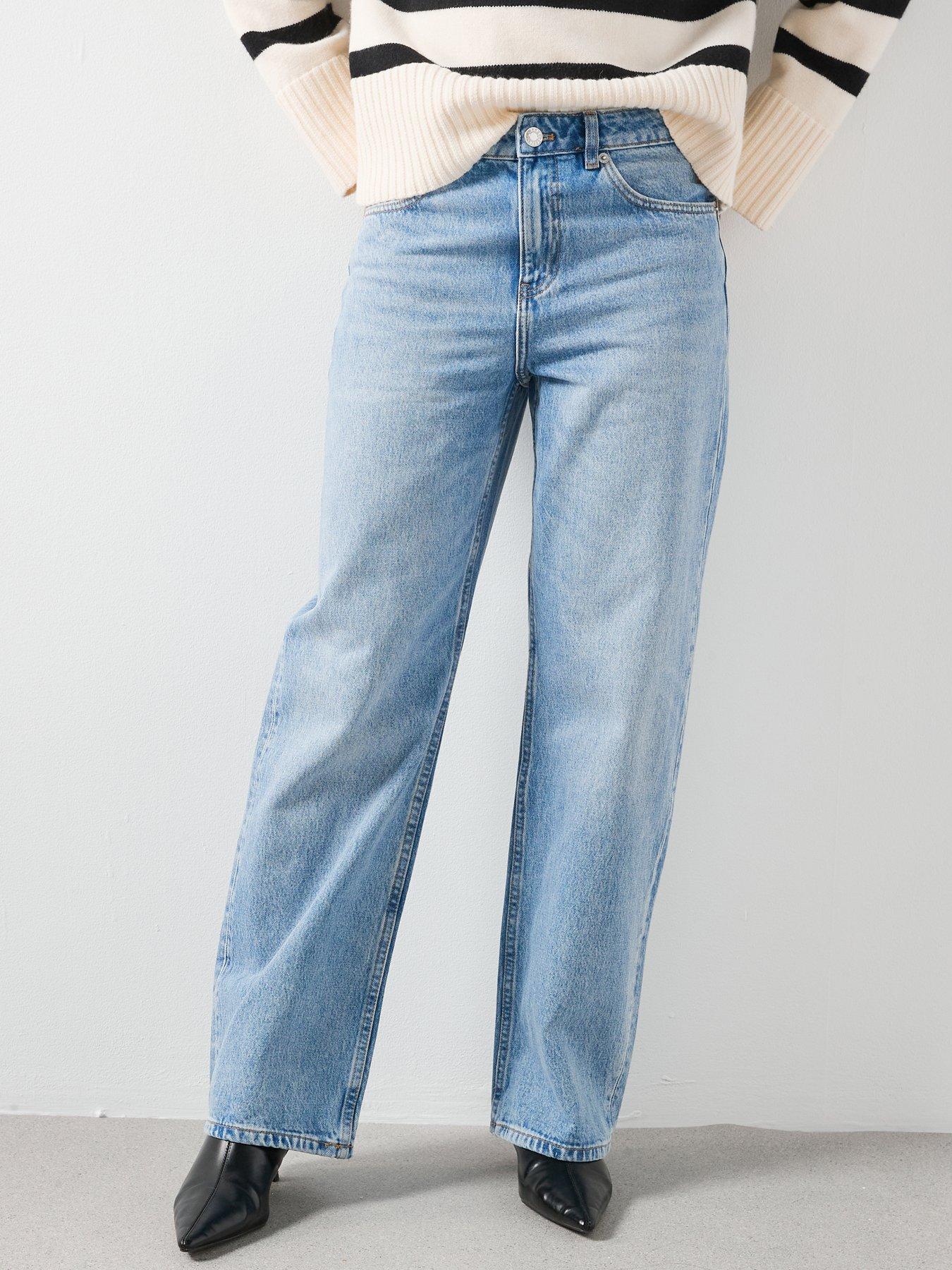 Mango Straight Low-Waist Jeans - Blue