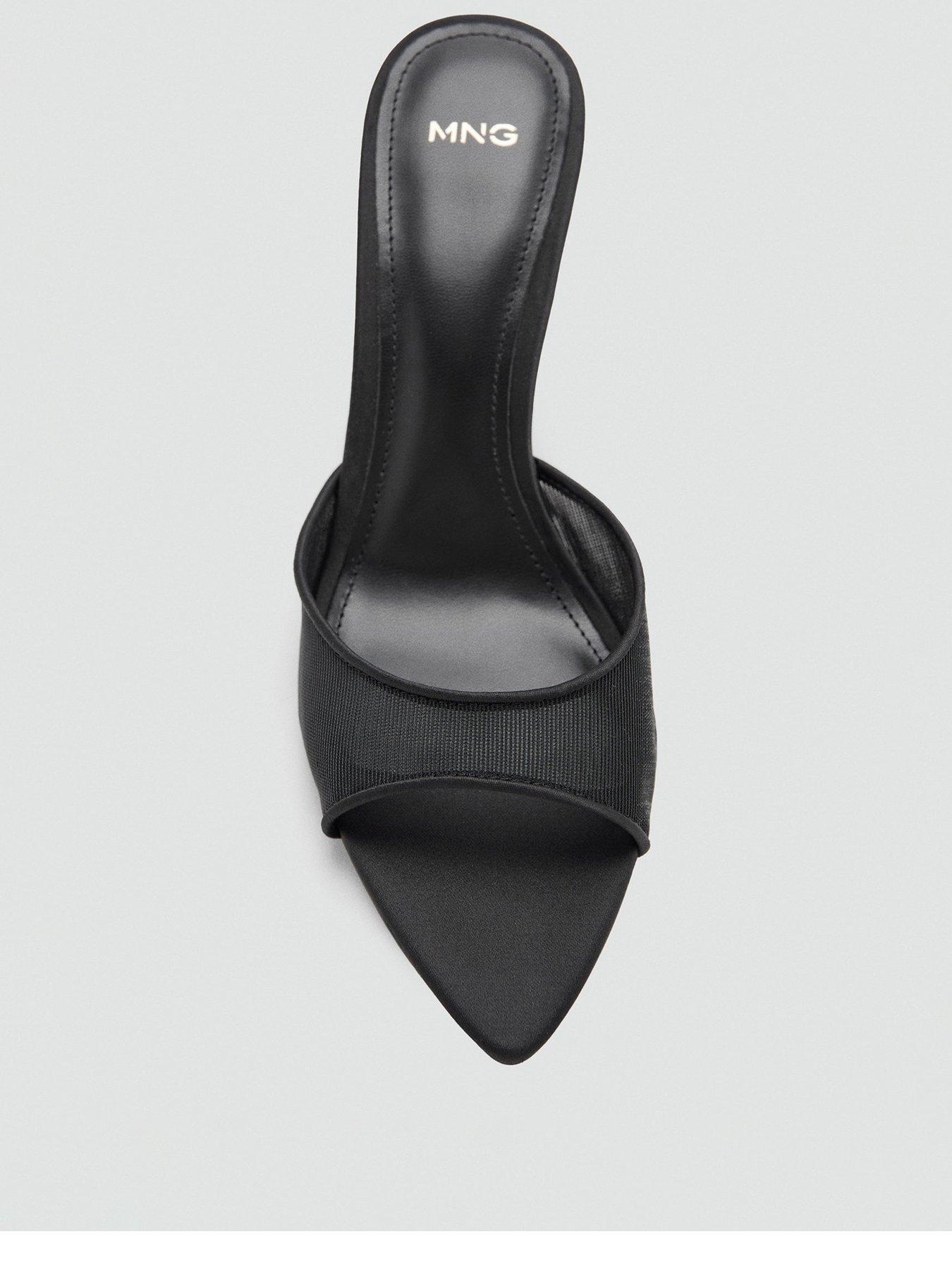 Image 3 of 5 of Mango Pointed Heel Sandals - Black