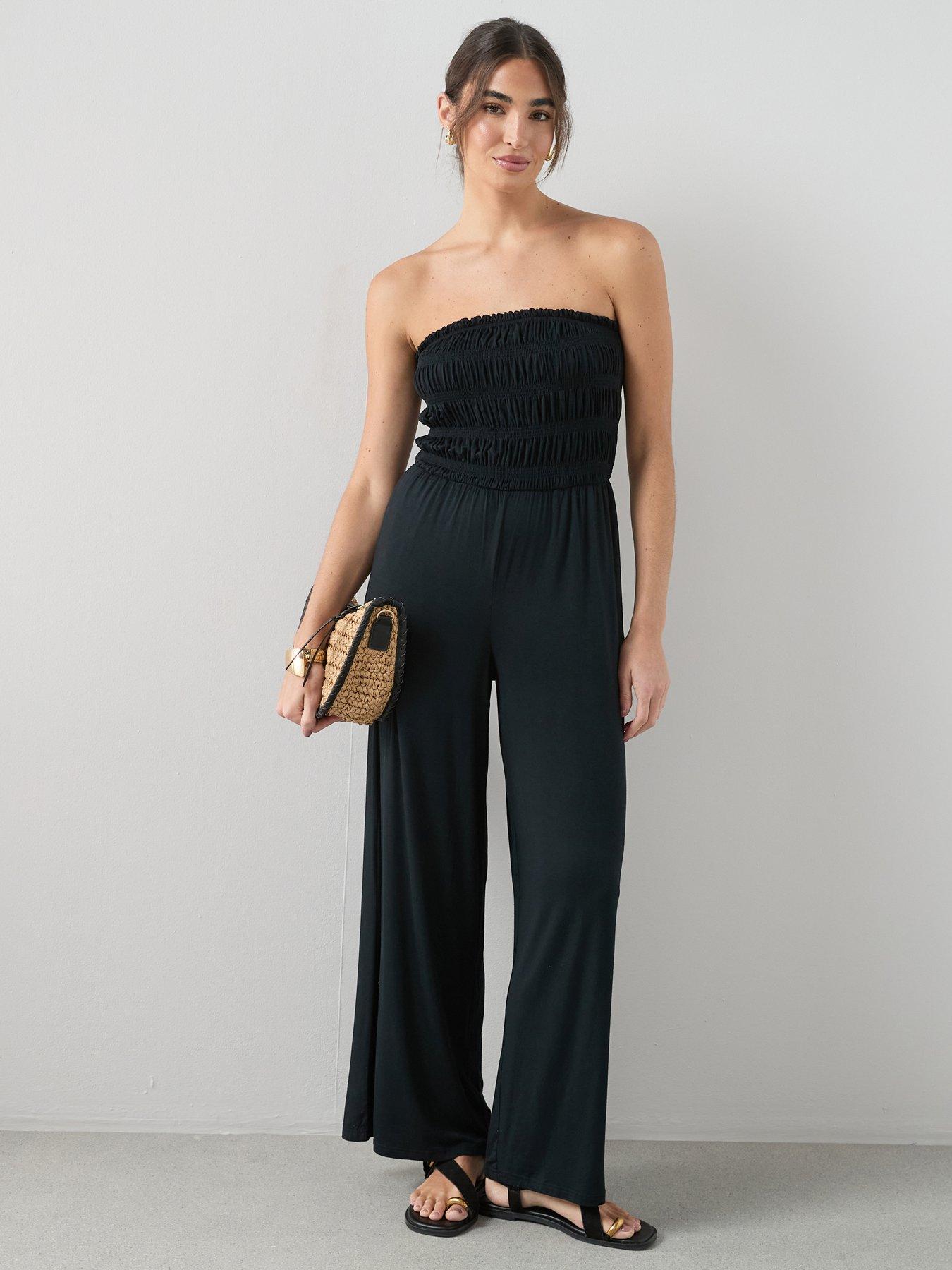The Very Collection Shirred Bandeau Stretch Jumpsuit