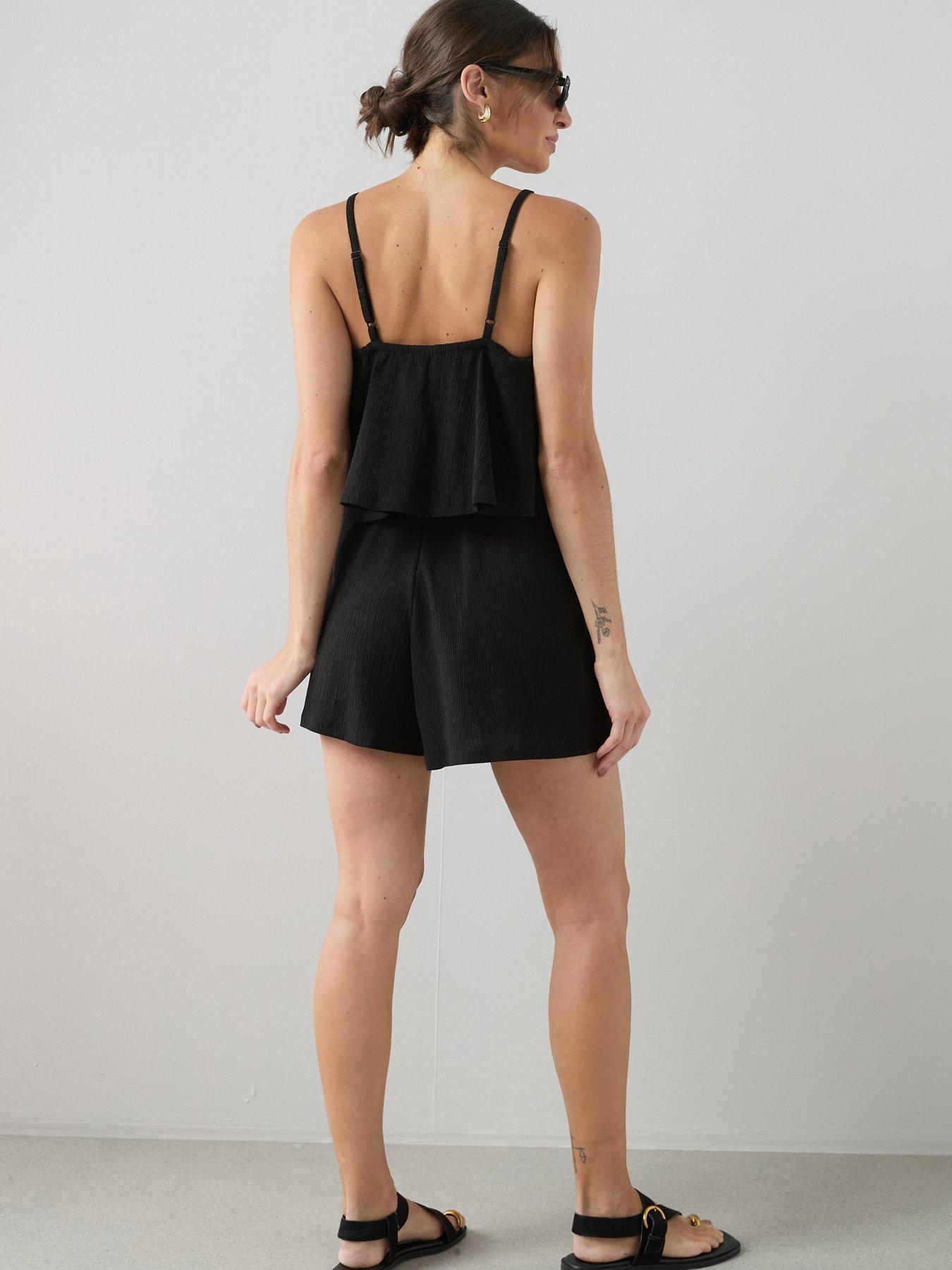 Image 2 of 6 of The Very Collection Textured Stretch Strappy Playsuit