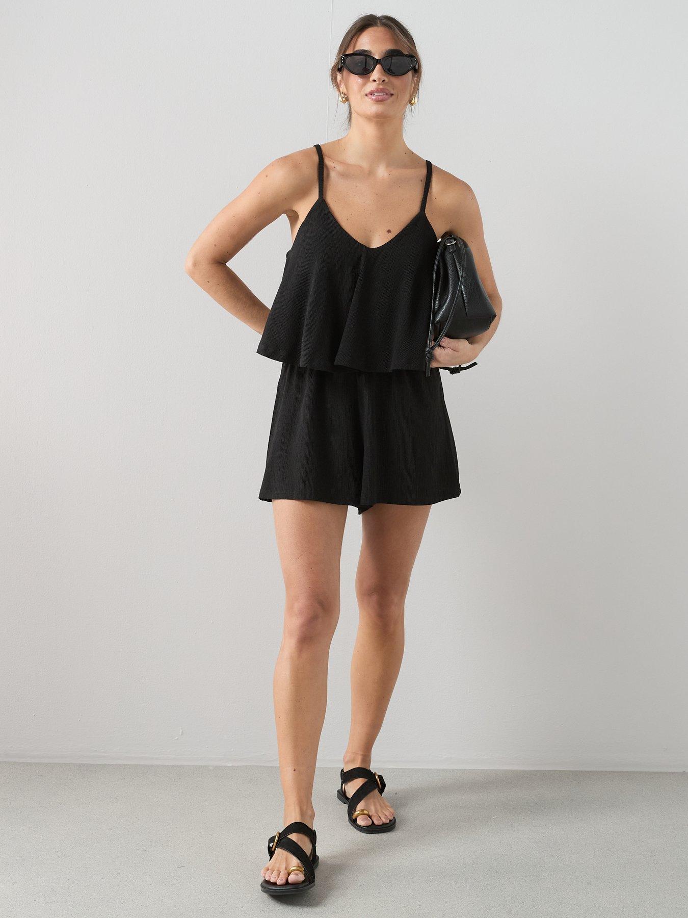 Image 3 of 6 of The Very Collection Textured Stretch Strappy Playsuit