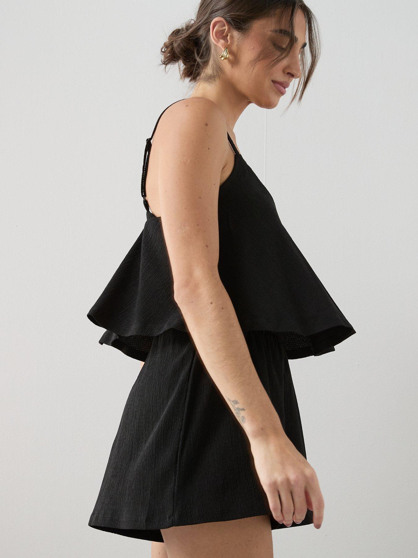 Image 4 of 6 of The Very Collection Textured Stretch Strappy Playsuit