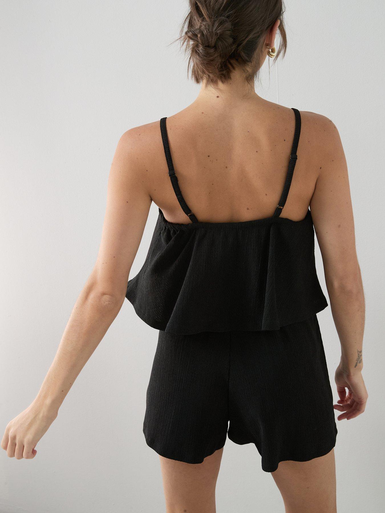 Image 6 of 6 of The Very Collection Textured Stretch Strappy Playsuit