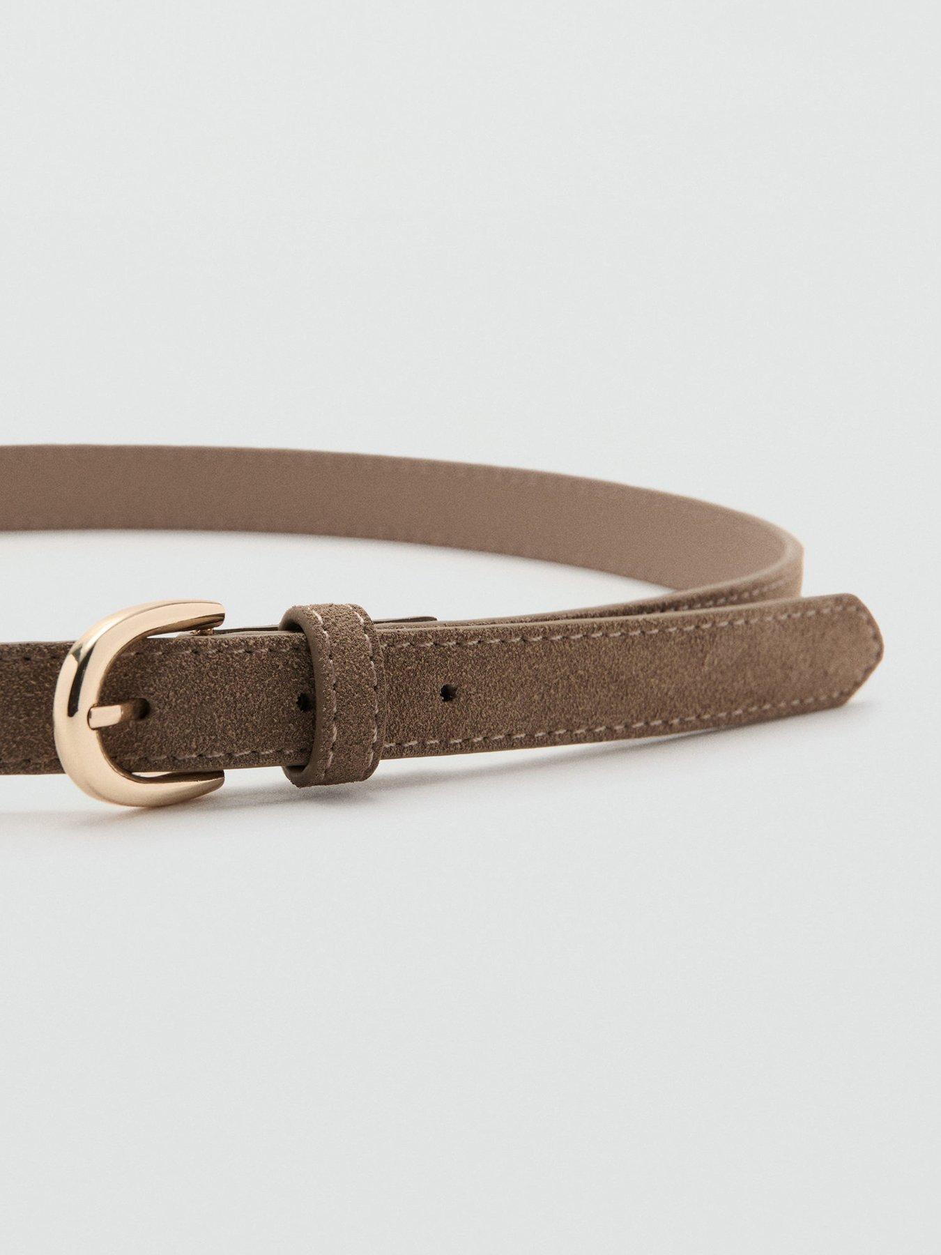Image 3 of 5 of Mango Suede Leather Belt - Brown