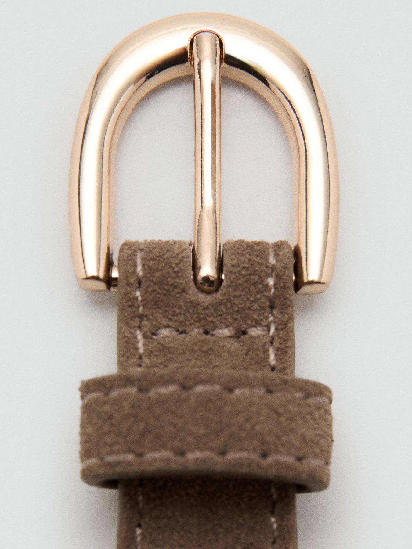 Image 4 of 5 of Mango Suede Leather Belt - Brown