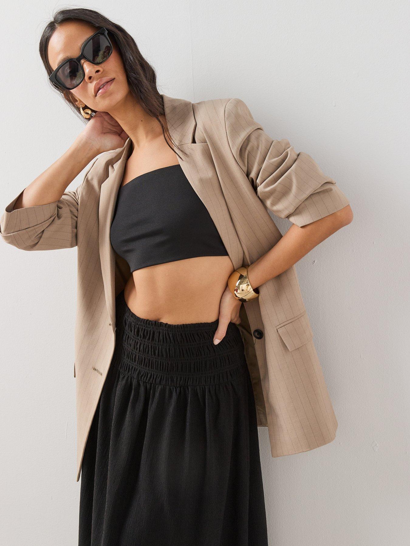 Image 4 of 7 of The Very Collection Textured Stretch Maxi Skirt - Black