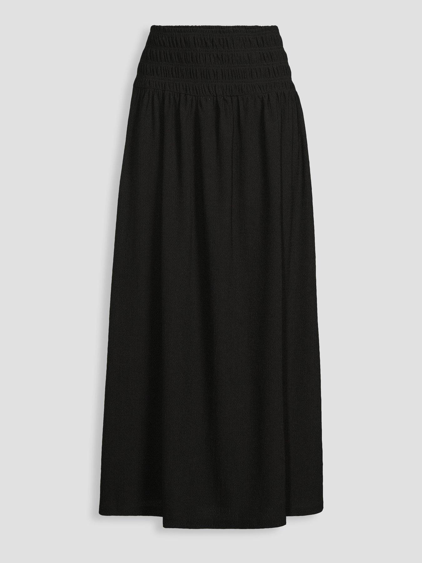 Image 7 of 7 of The Very Collection Textured Stretch Maxi Skirt - Black