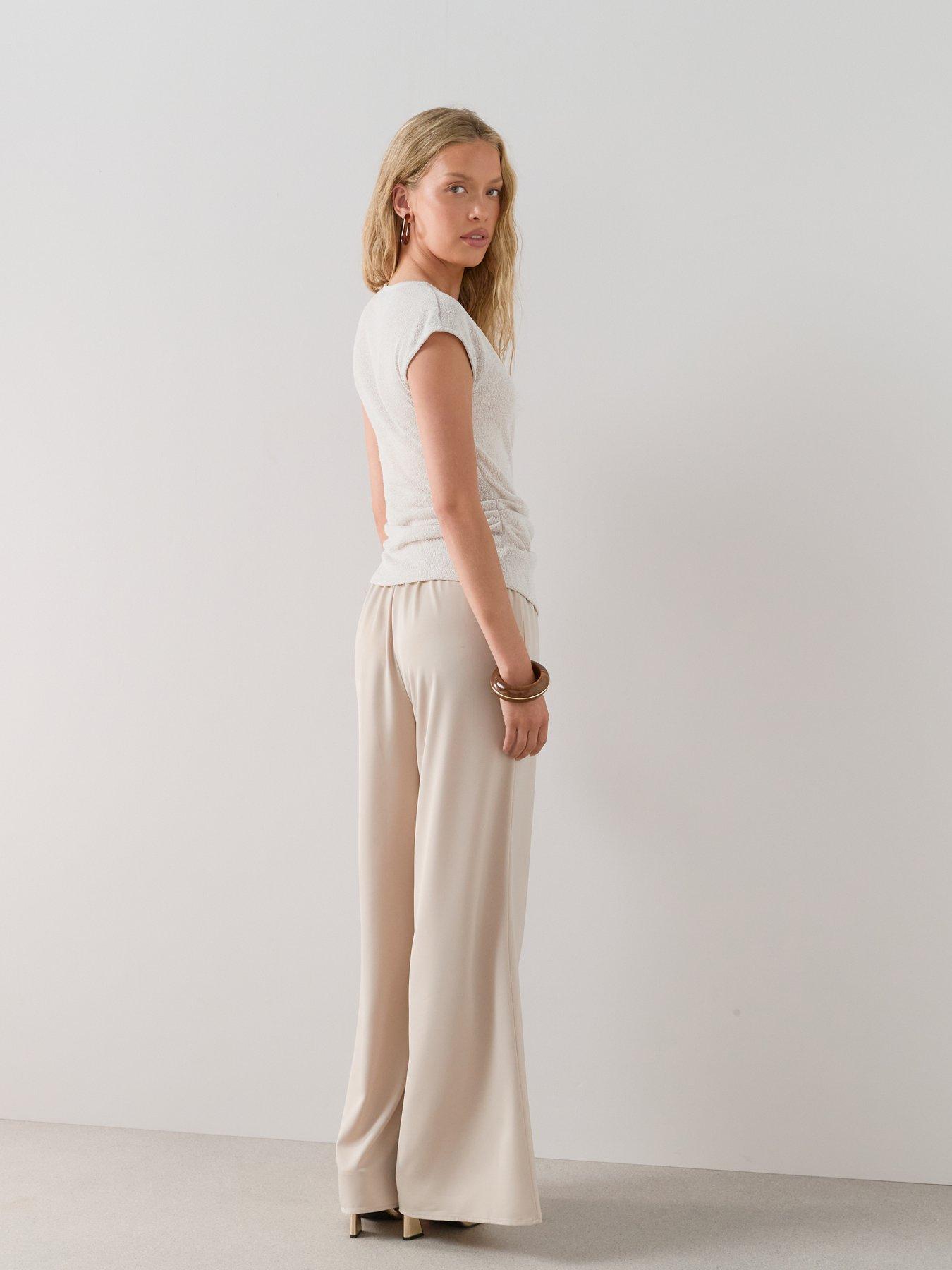 Image 6 of 7 of The Very Collection Side Detail Wrap Short Sleeve Top - Cream